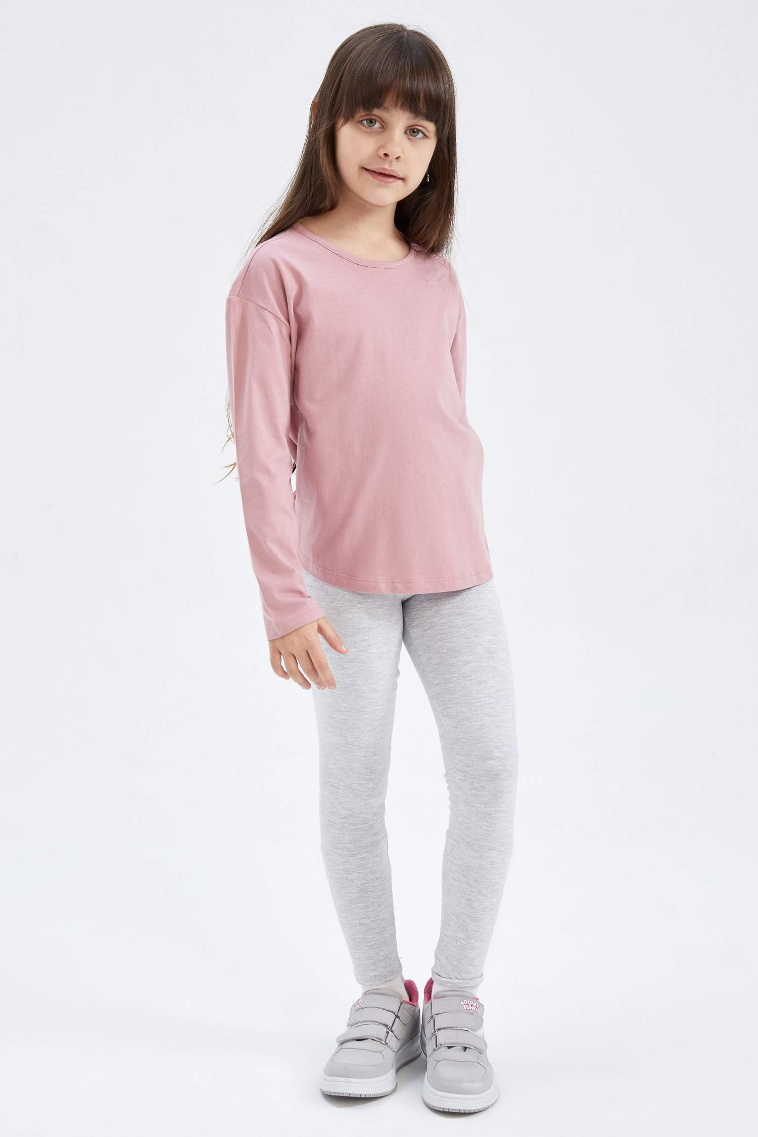 Kız Çocuk Slim Fit Basic Bilek Boy Tayt