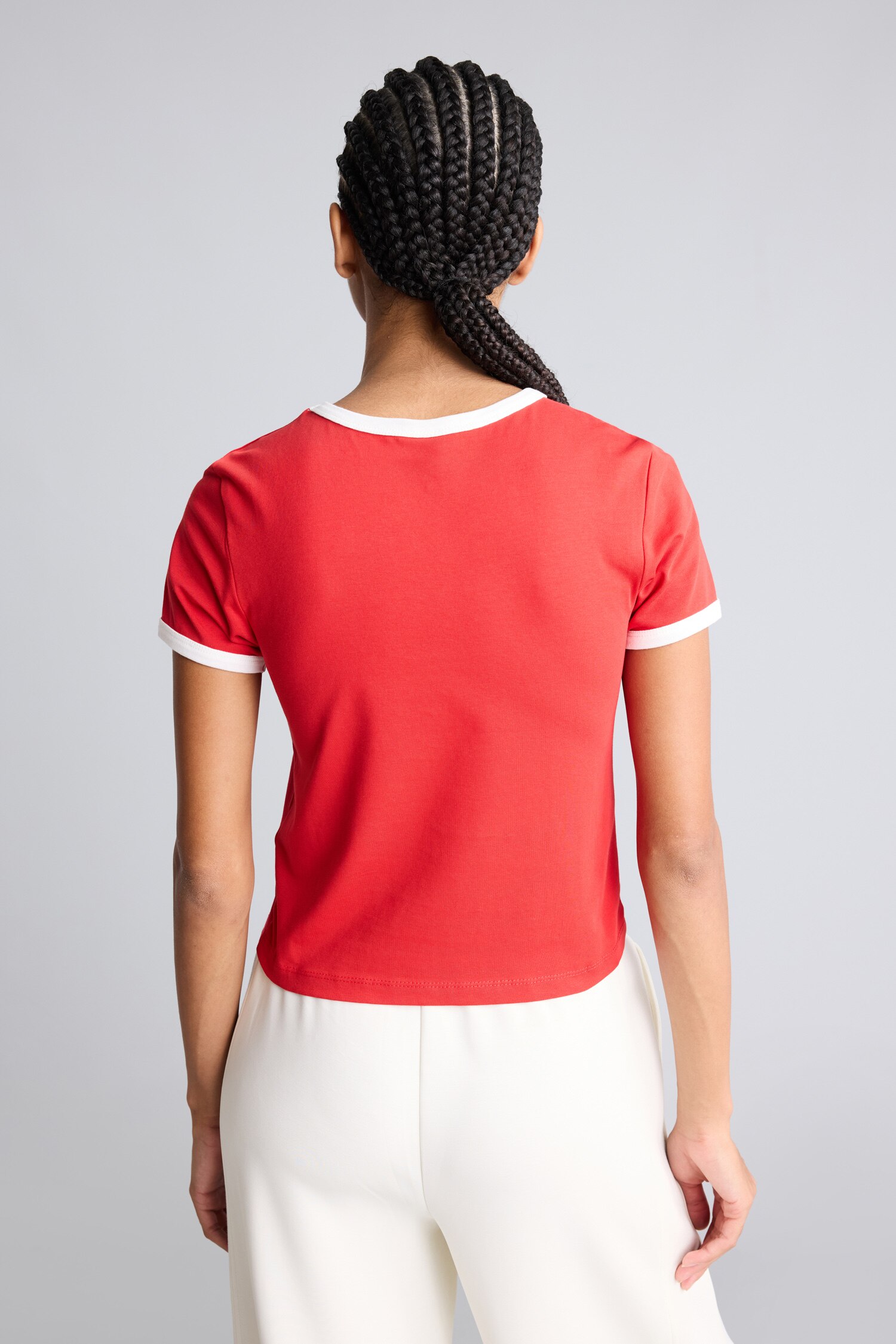 DeFacto Slim Fit Kontrast Şeritli Tişört görsel 5