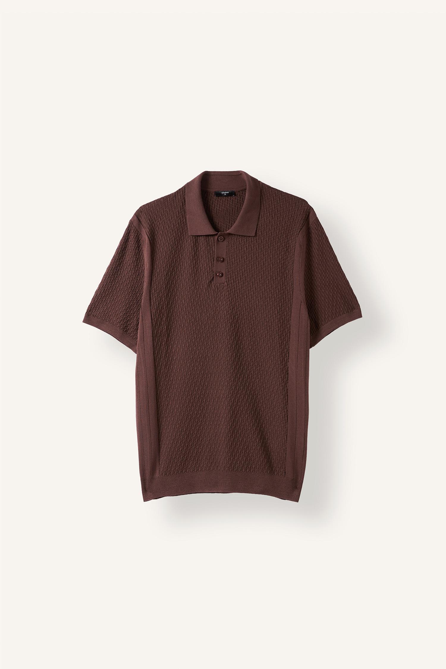 DeFacto Standart Fit Dokulu Triko Basic Polo Tişört görsel 7