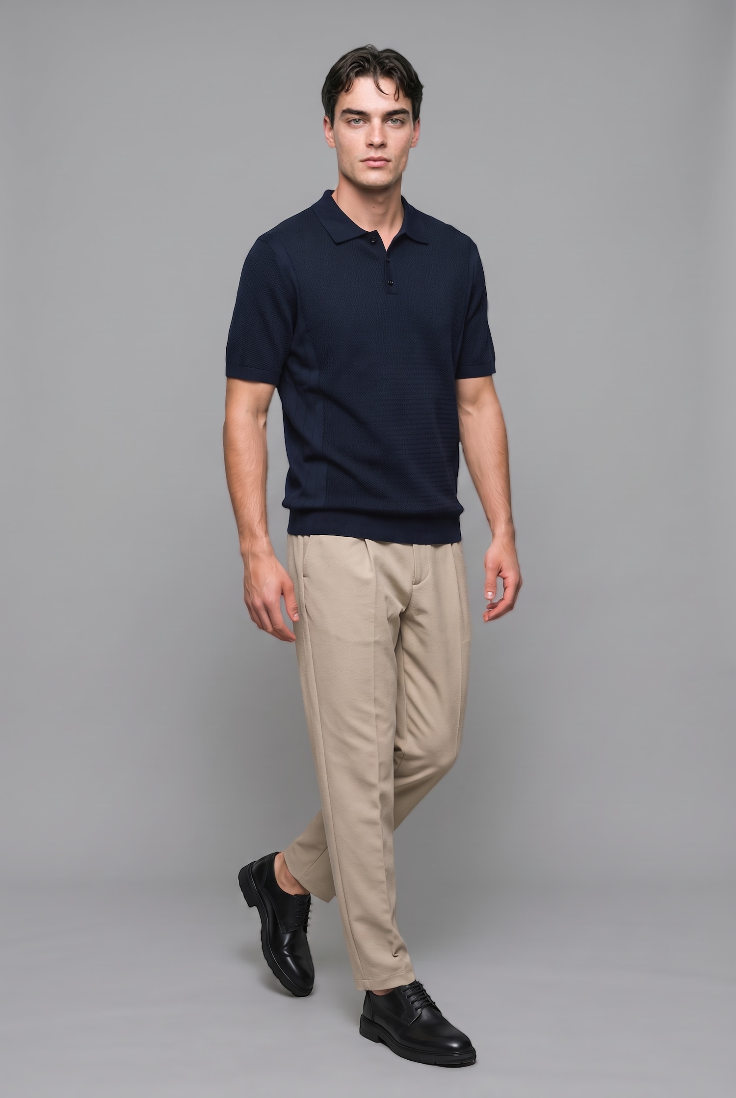 DeFacto Standart Fit Dokulu Triko Basic Polo Tişört