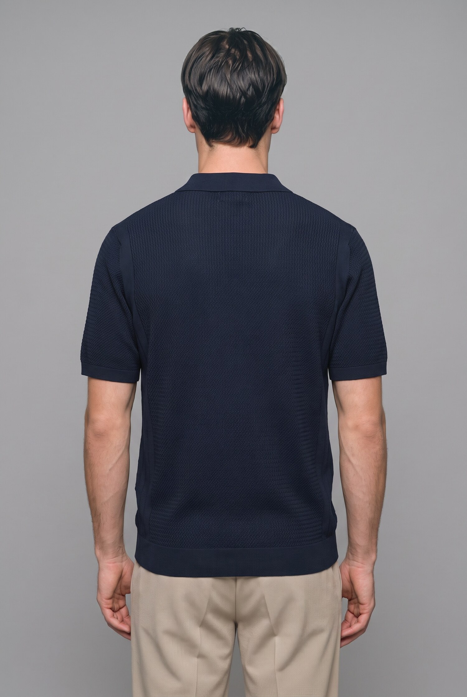 DeFacto Standart Fit Dokulu Triko Basic Polo Tişört görsel 4