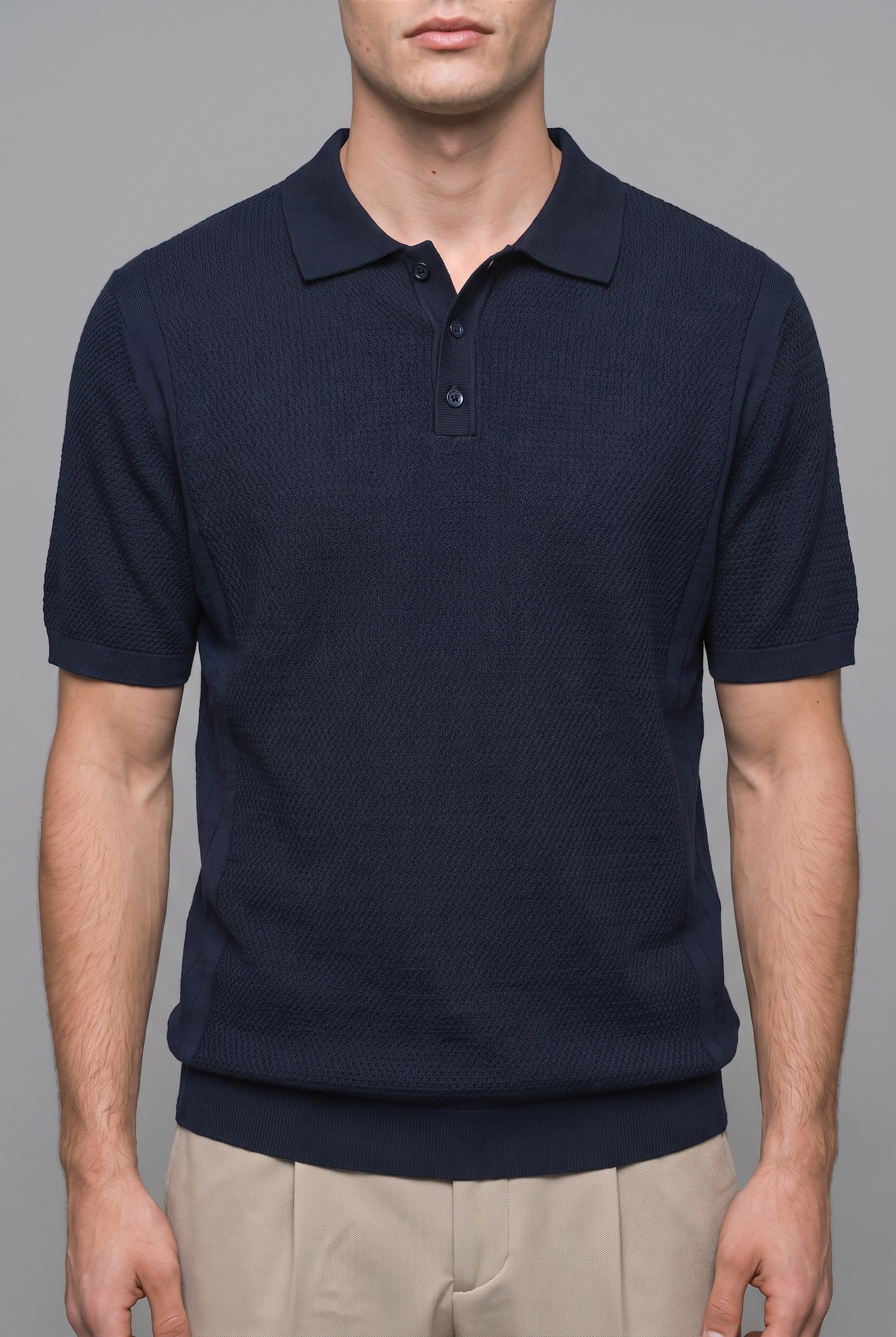 DeFacto Standart Fit Dokulu Triko Basic Polo Tişört görsel 6