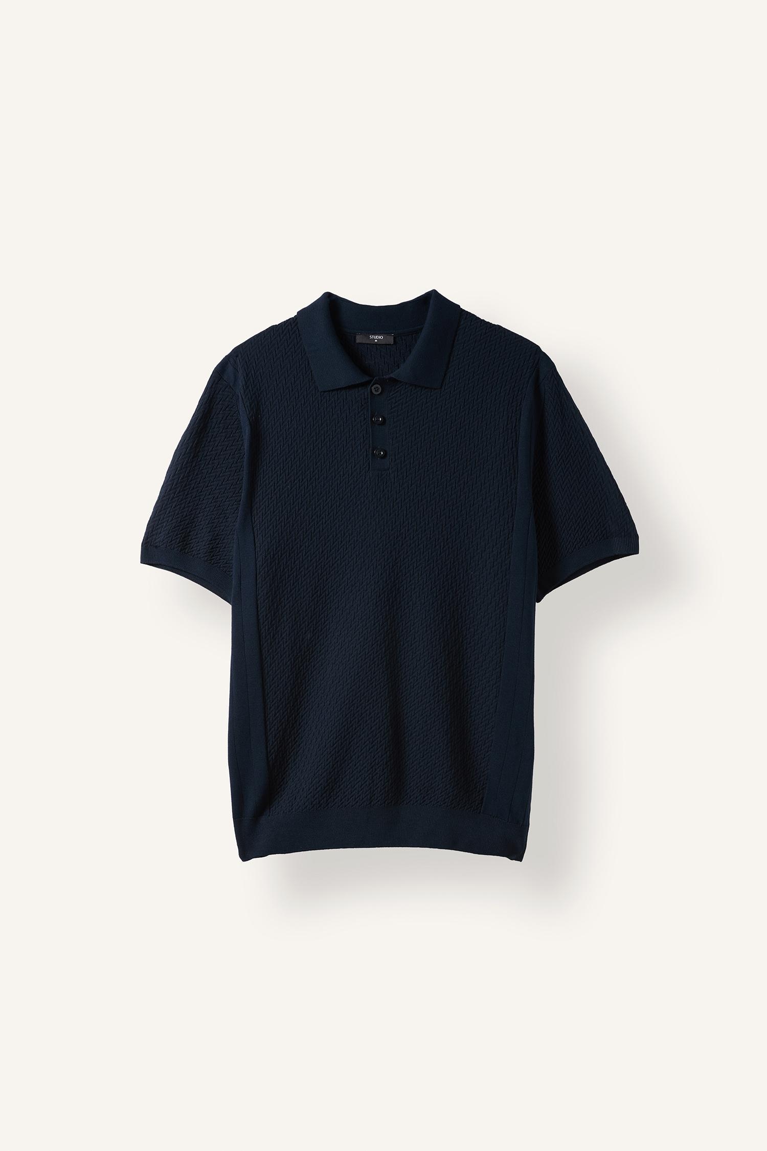 DeFacto Standart Fit Dokulu Triko Basic Polo Tişört görsel 7