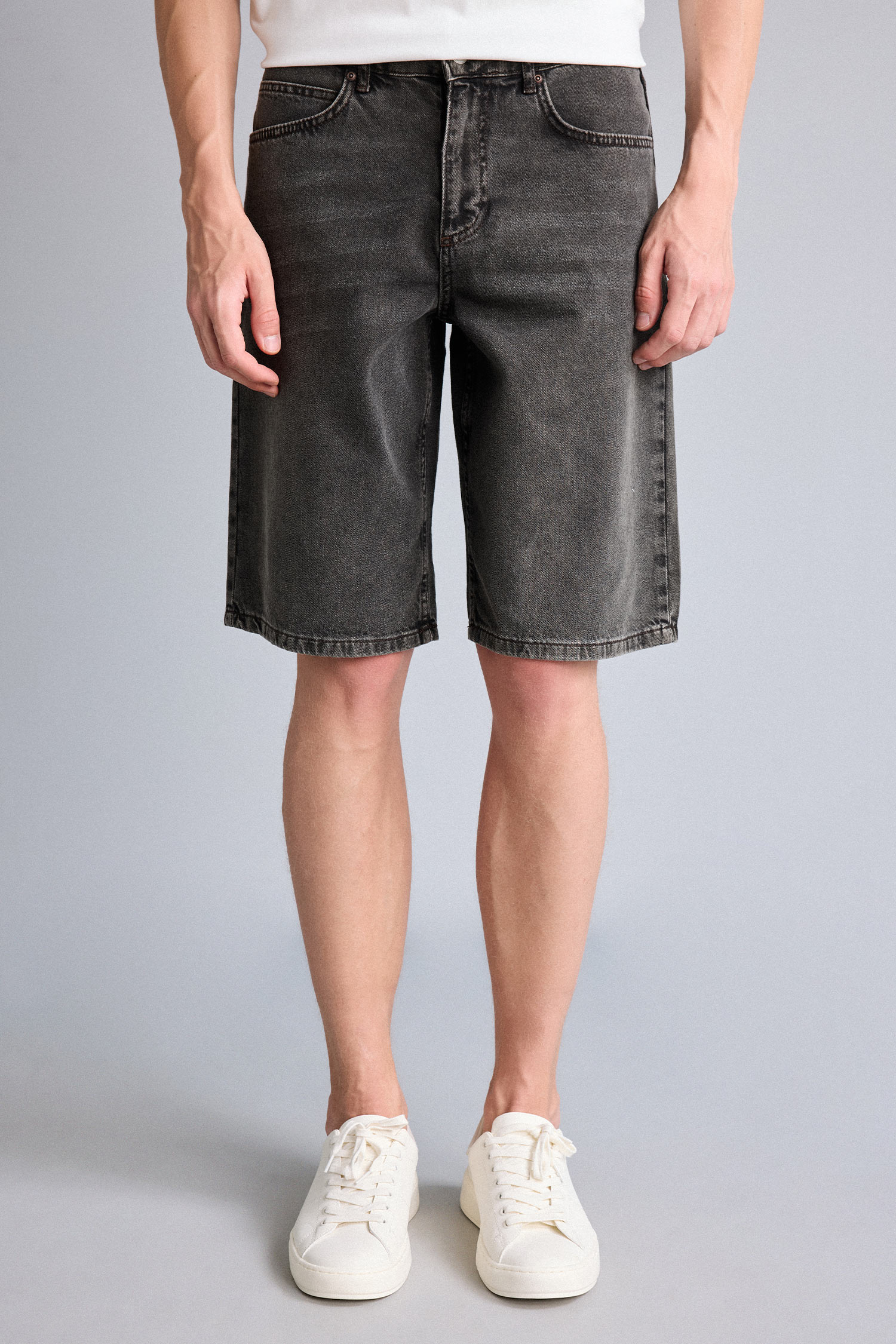 DeFacto %100 Pamuk Baggy Fit Bermuda Şort görsel 3