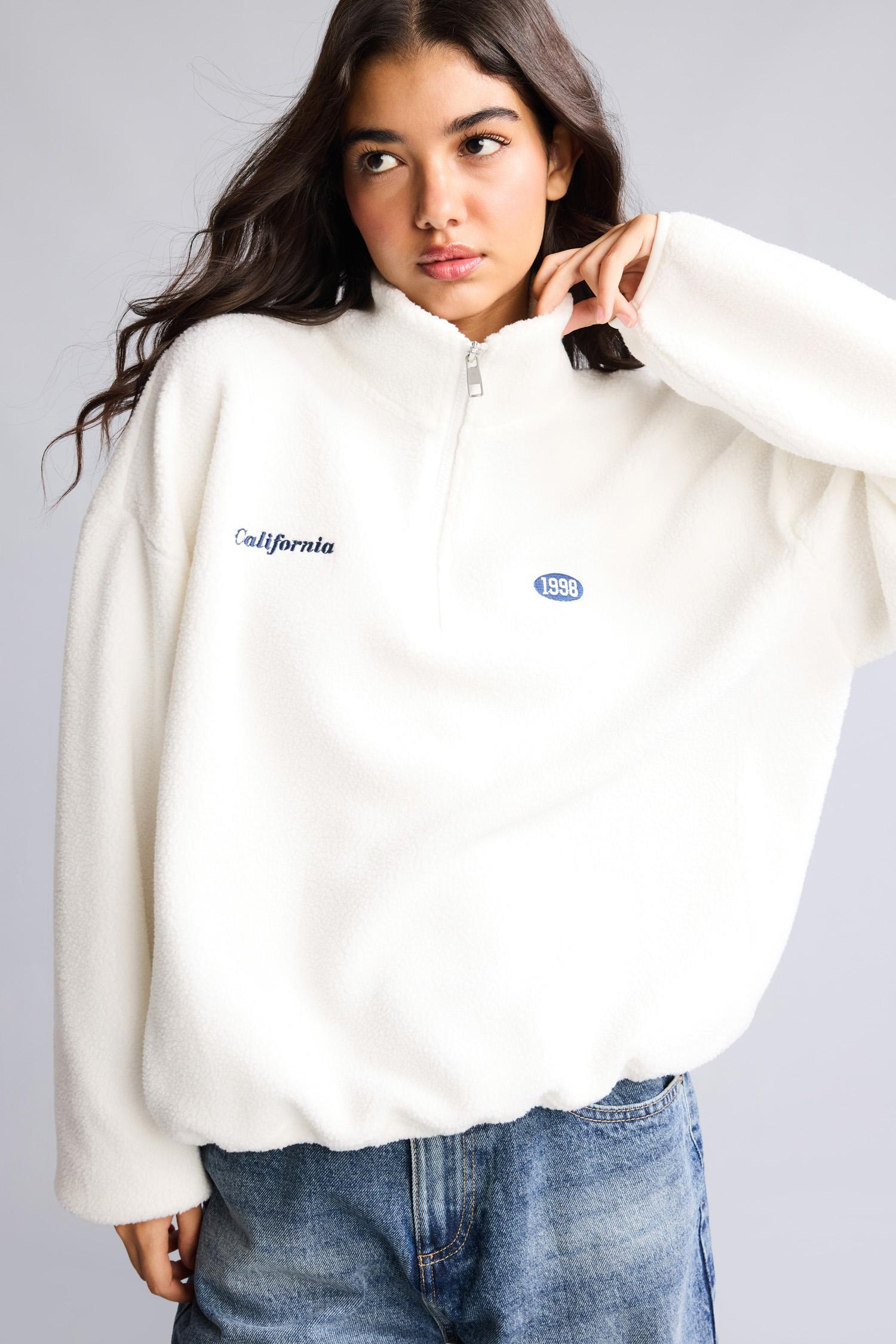 DeFacto Loose Fit Yarım Fermuarlı Polar Sweatshirt görsel 5