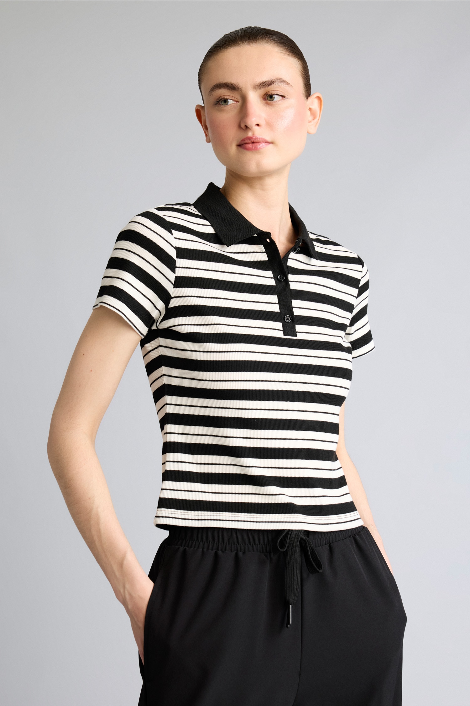 DeFacto Slim Fit Fitilli Polo Tişört görsel 3