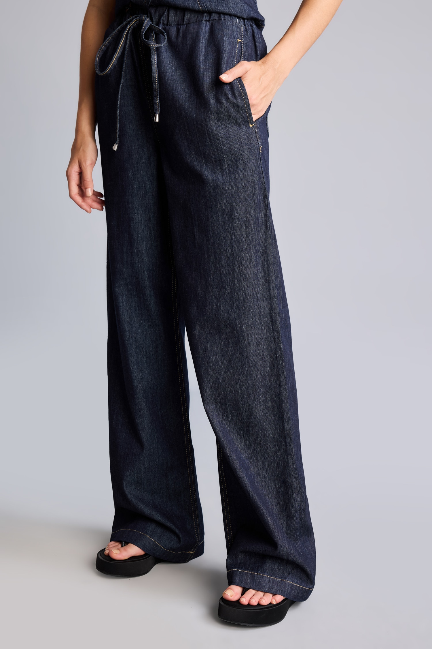 DeFacto %100 Pamuk Wide Leg Jean Pantolon görsel 4