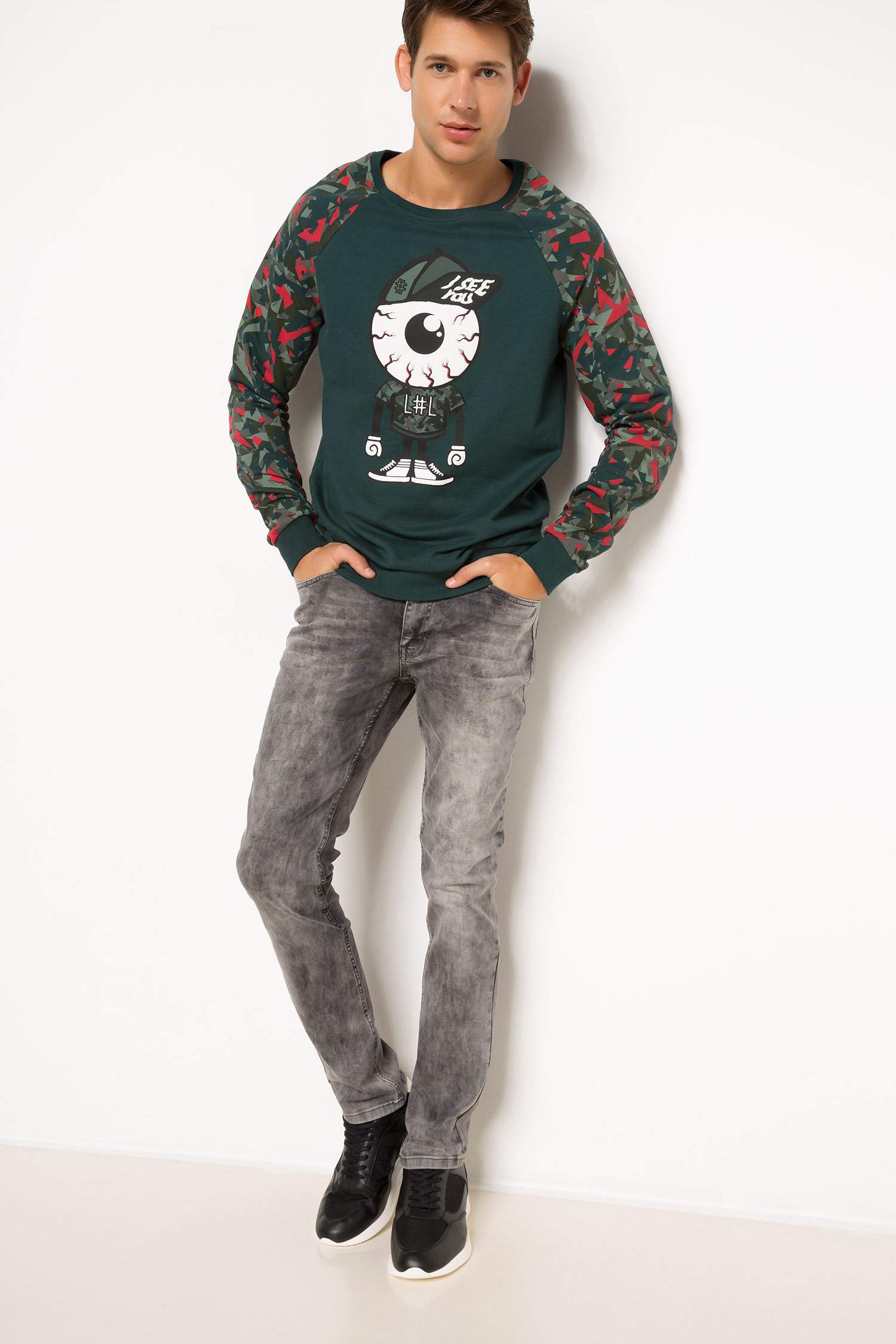 Defacto L#L Baskılı Sweatshirt. 2