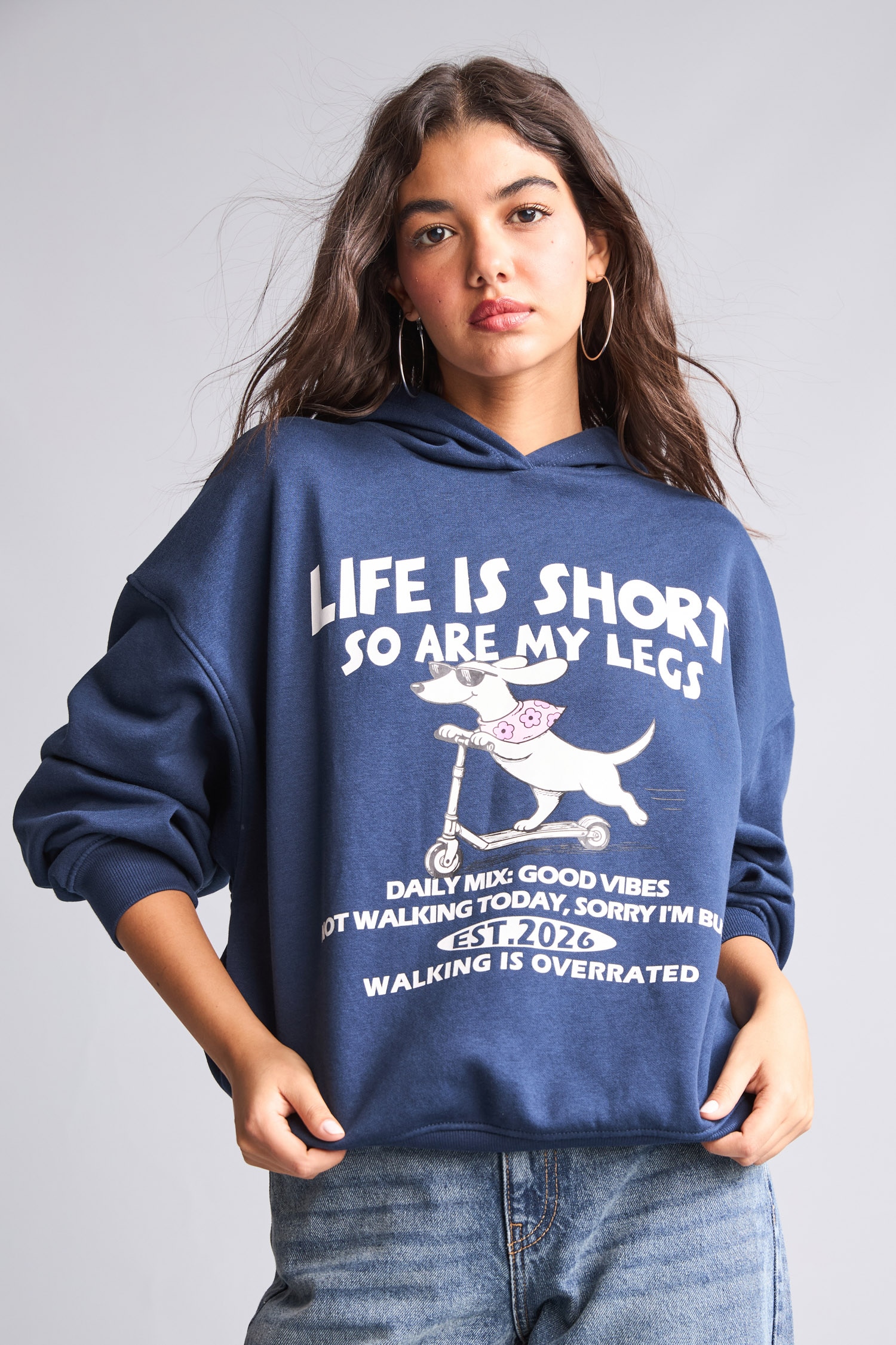 DeFacto Overshırt Fıt Kapüşonlu Baskılı Sweatshirt görsel 3