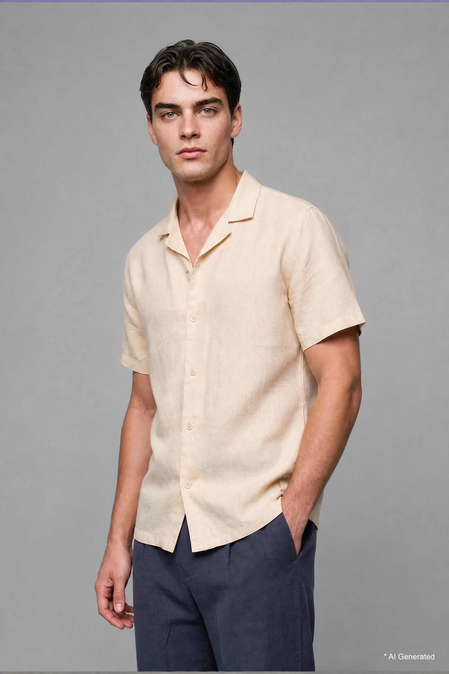 DeFacto Regular Fit Keten Karışımlı Gömlek