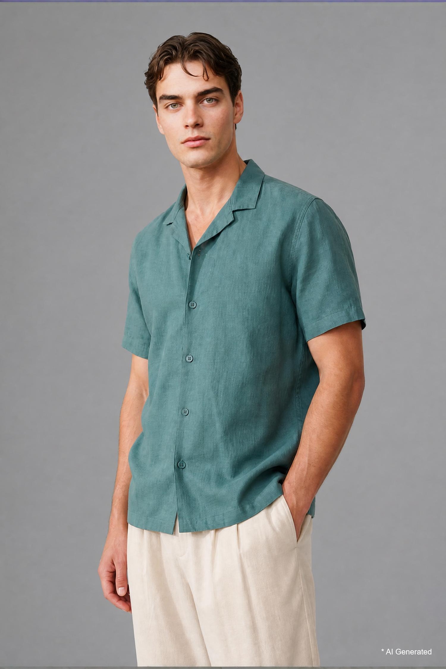 DeFacto Regular Fit Keten Karışımlı Gömlek