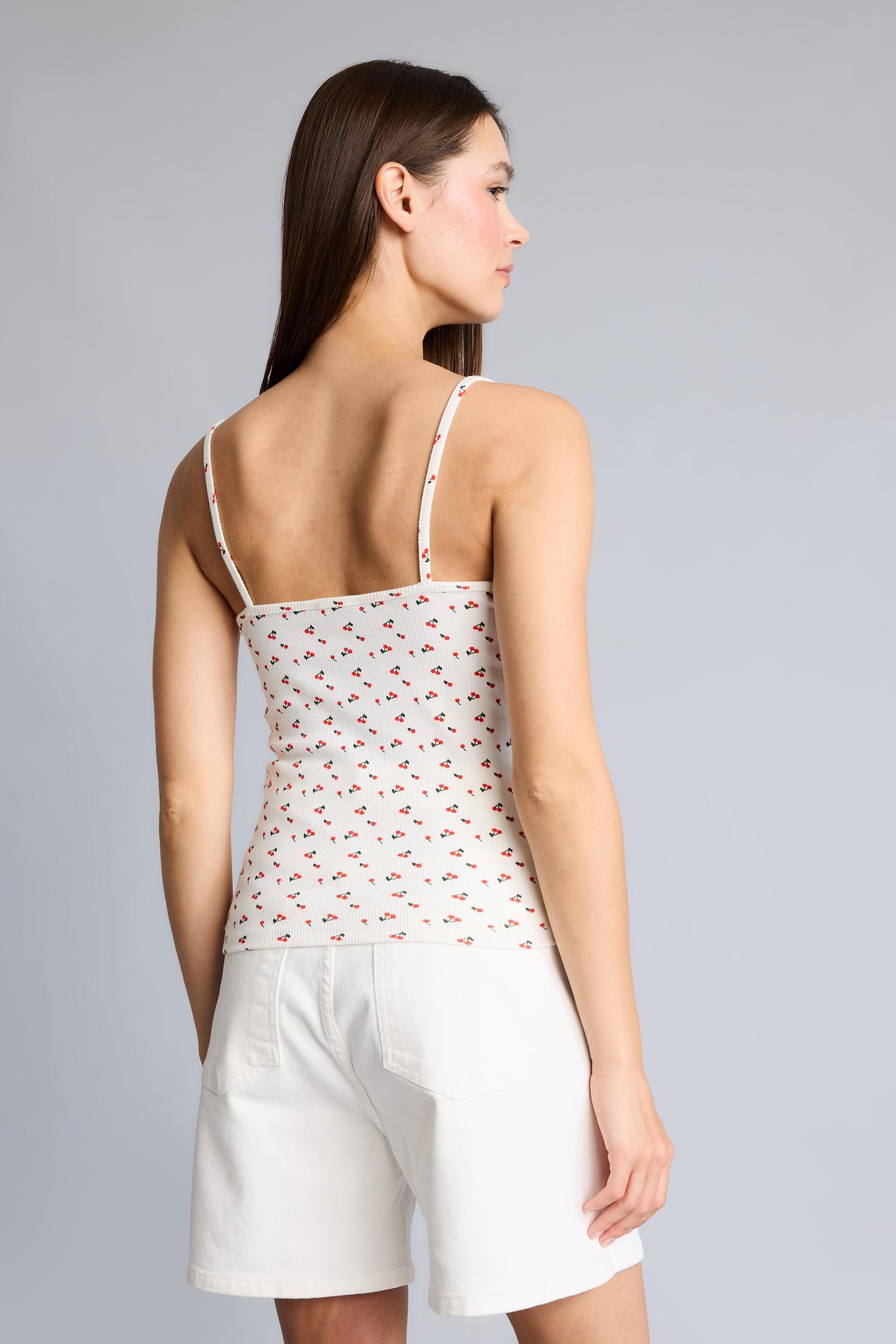 DeFacto Fitted Fitilli Baskılı Atlet görsel 5