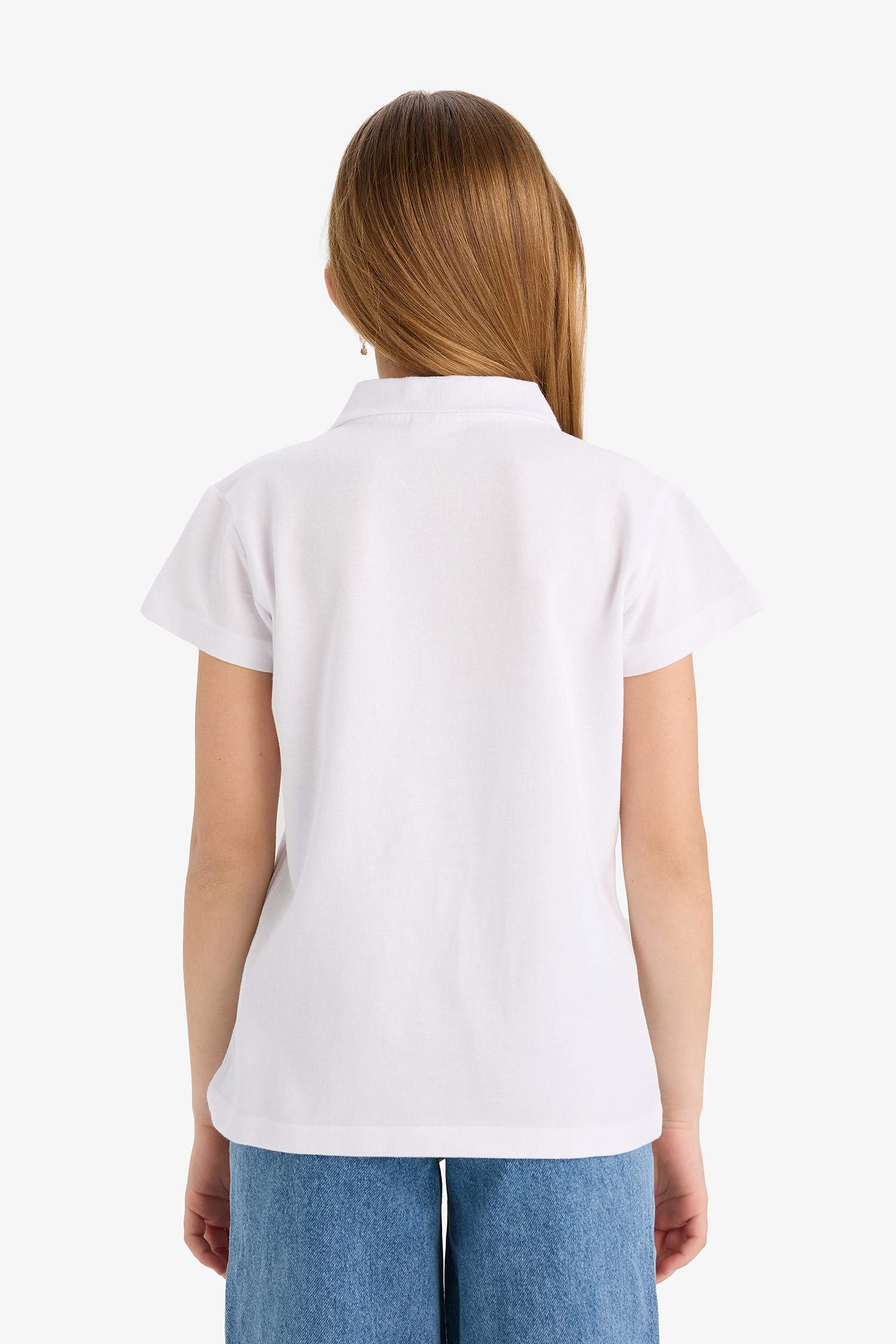 Футболка-поло из хлопка для девочек, Школьная коллекция