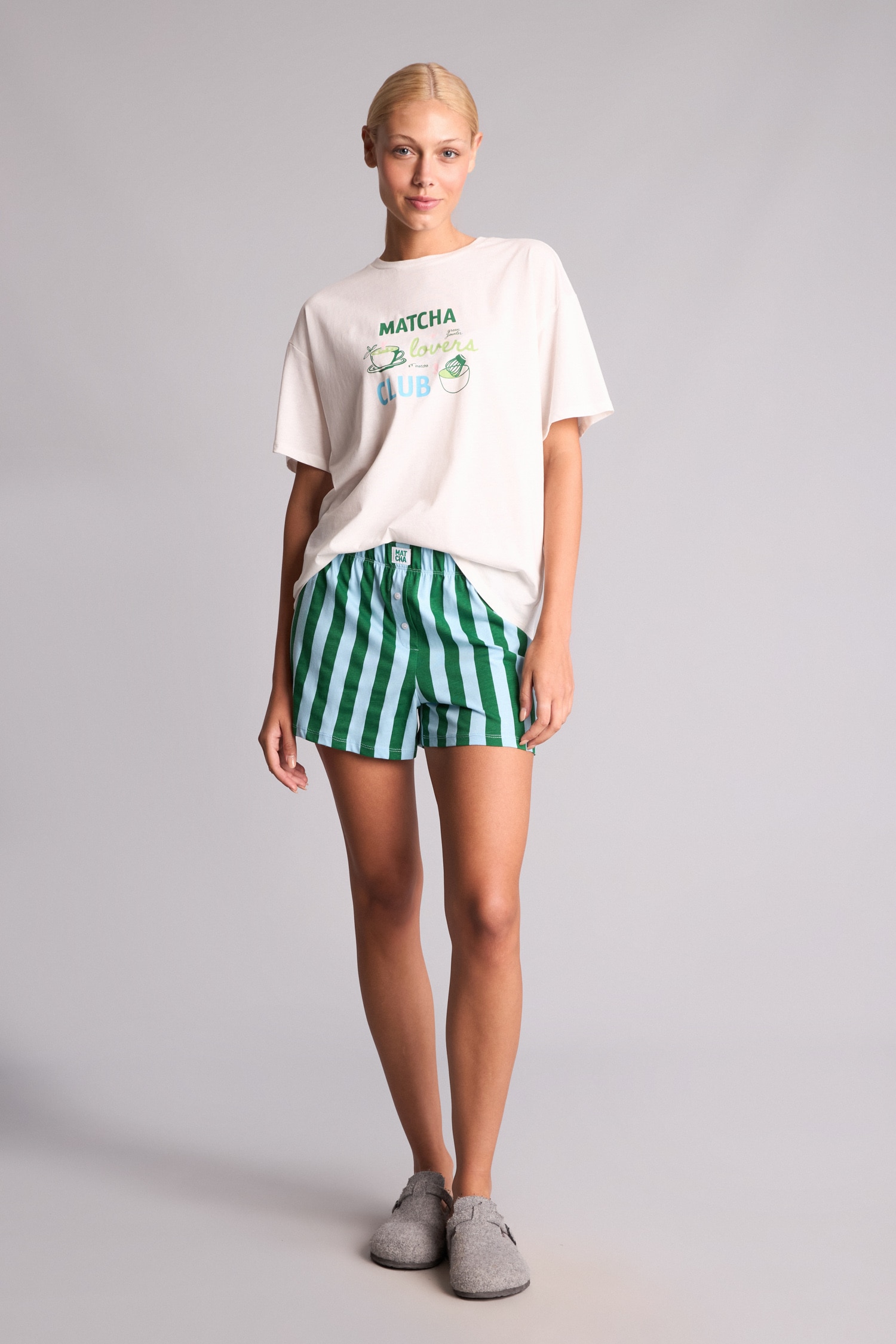 DeFacto Oversıze Kısa Kollu Şortlu Pijama Takımı görsel 2