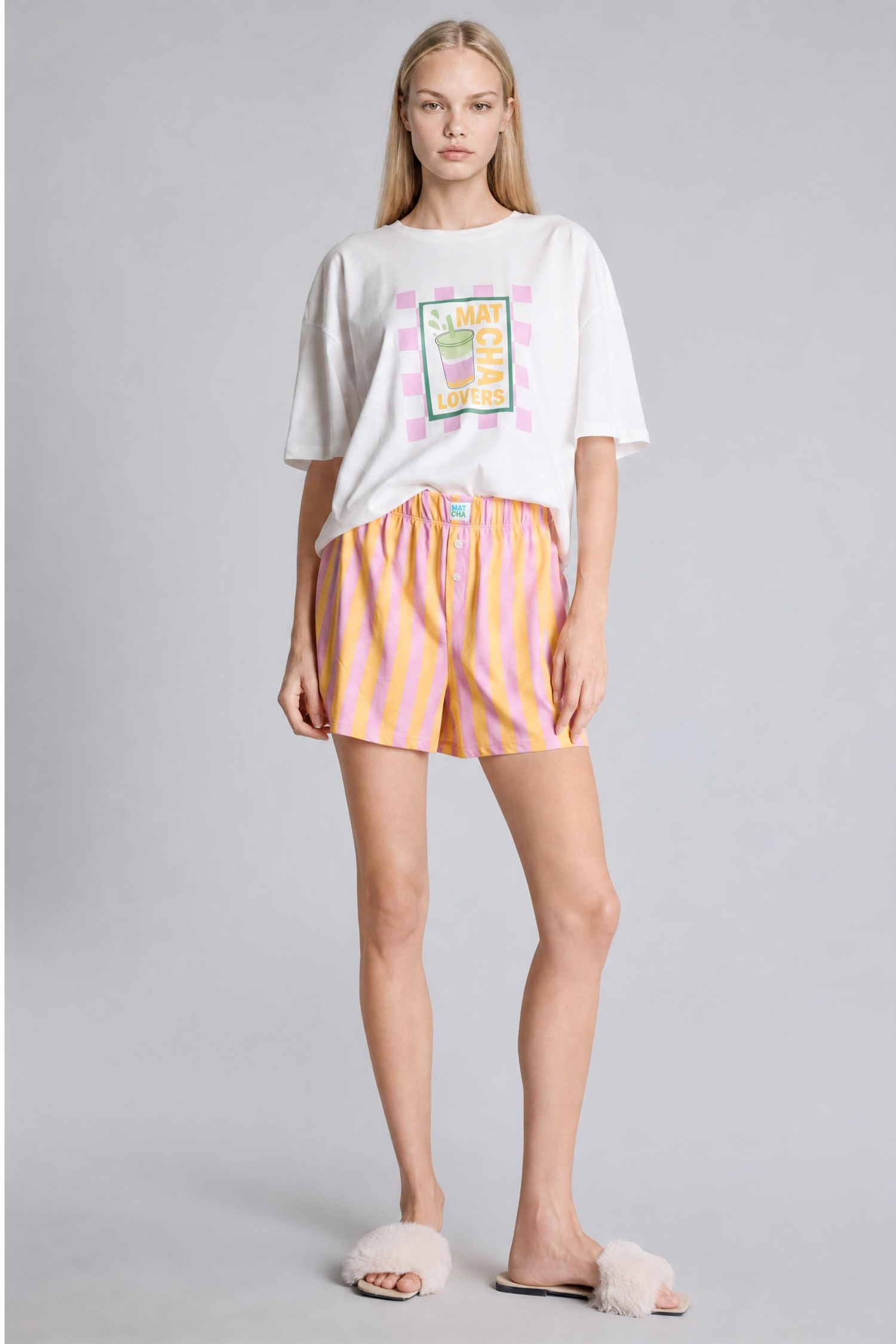 DeFacto Oversıze Kısa Kollu Şortlu Pijama Takımı