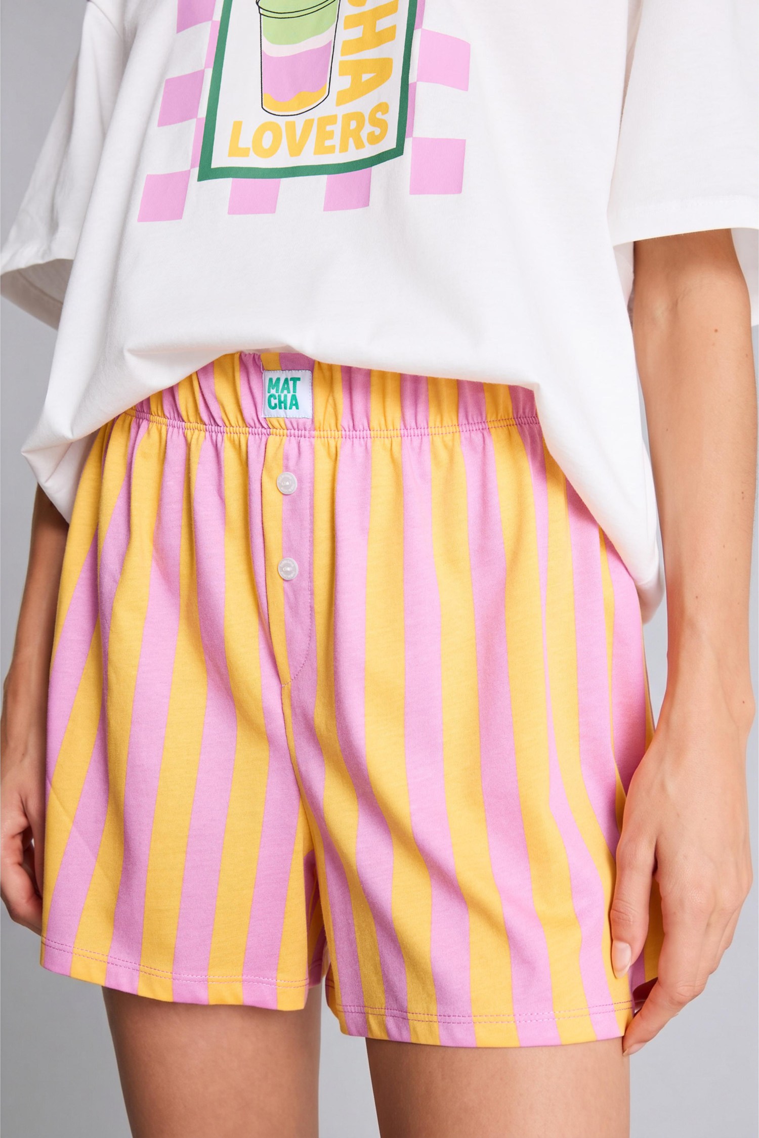 DeFacto Oversıze Kısa Kollu Şortlu Pijama Takımı görsel 4