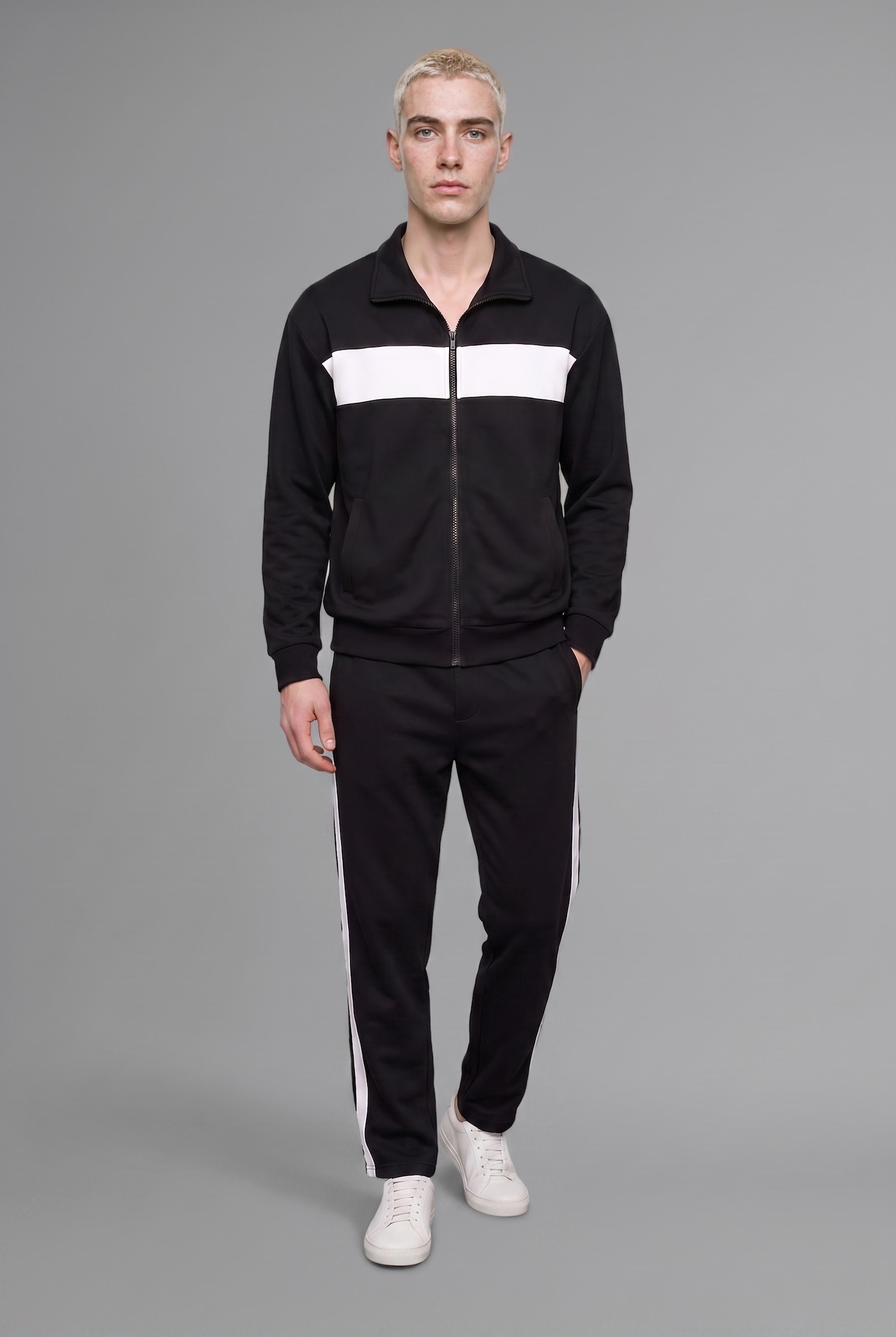 DeFacto Boxy Fit Fermuarlı Şeritli Sweatshirt Hırka görsel 2
