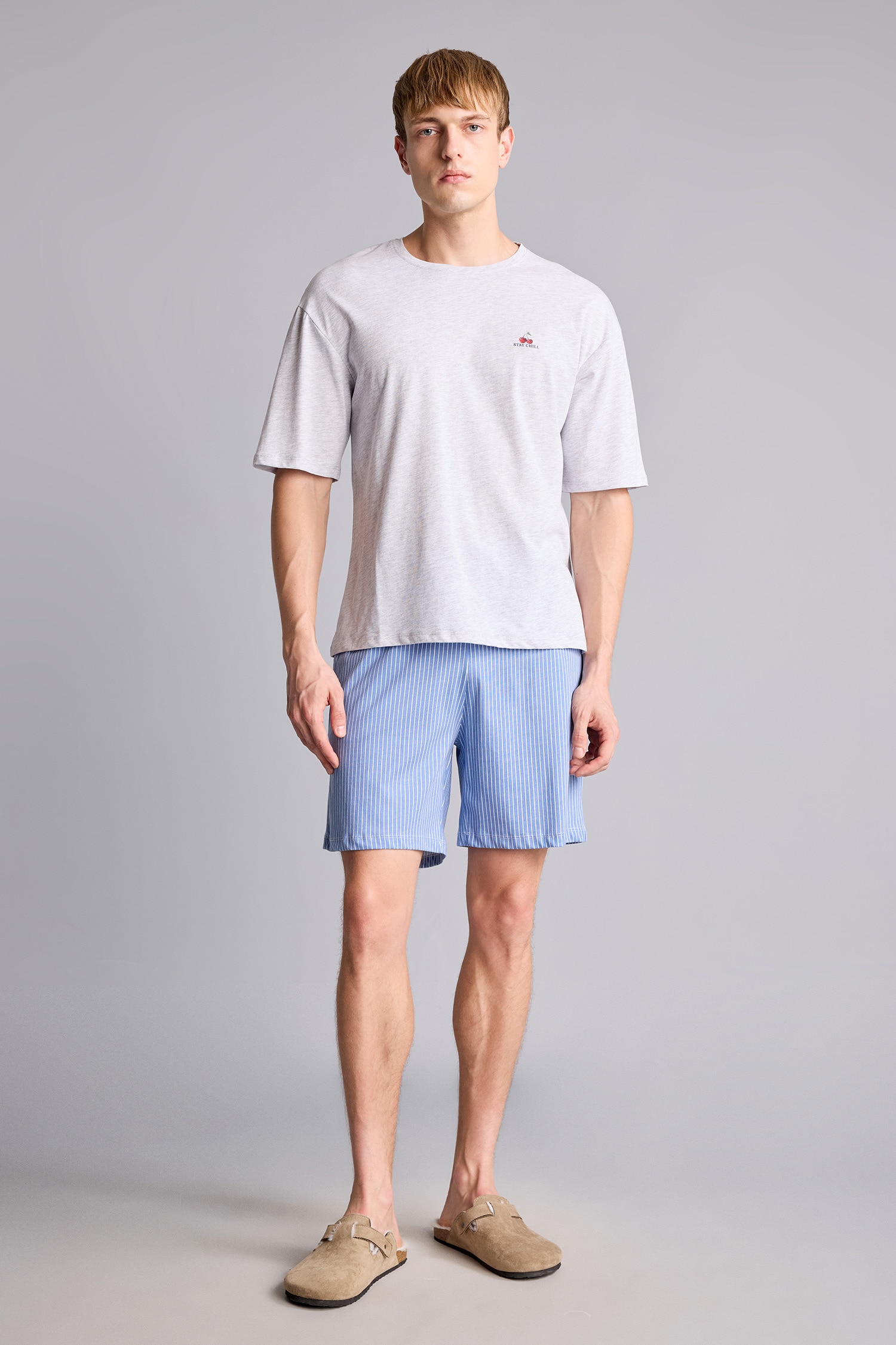 DeFacto Boxy Fit 2'Li Şortlu Pijama Takımı