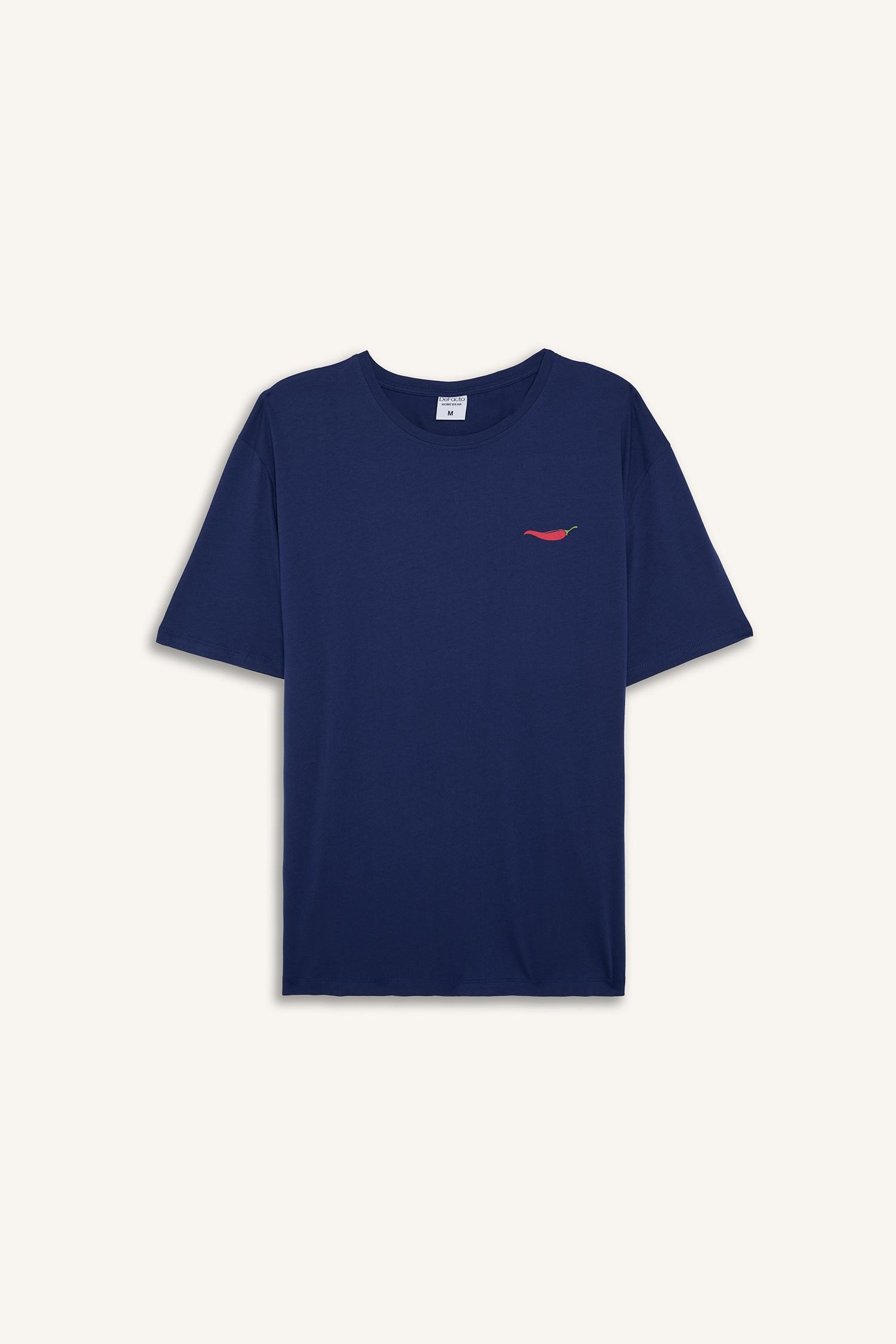 DeFacto %100 Pamuk New Regular Fit Şort Tişört 2'li Şortlu Pijama Takımı görsel 7