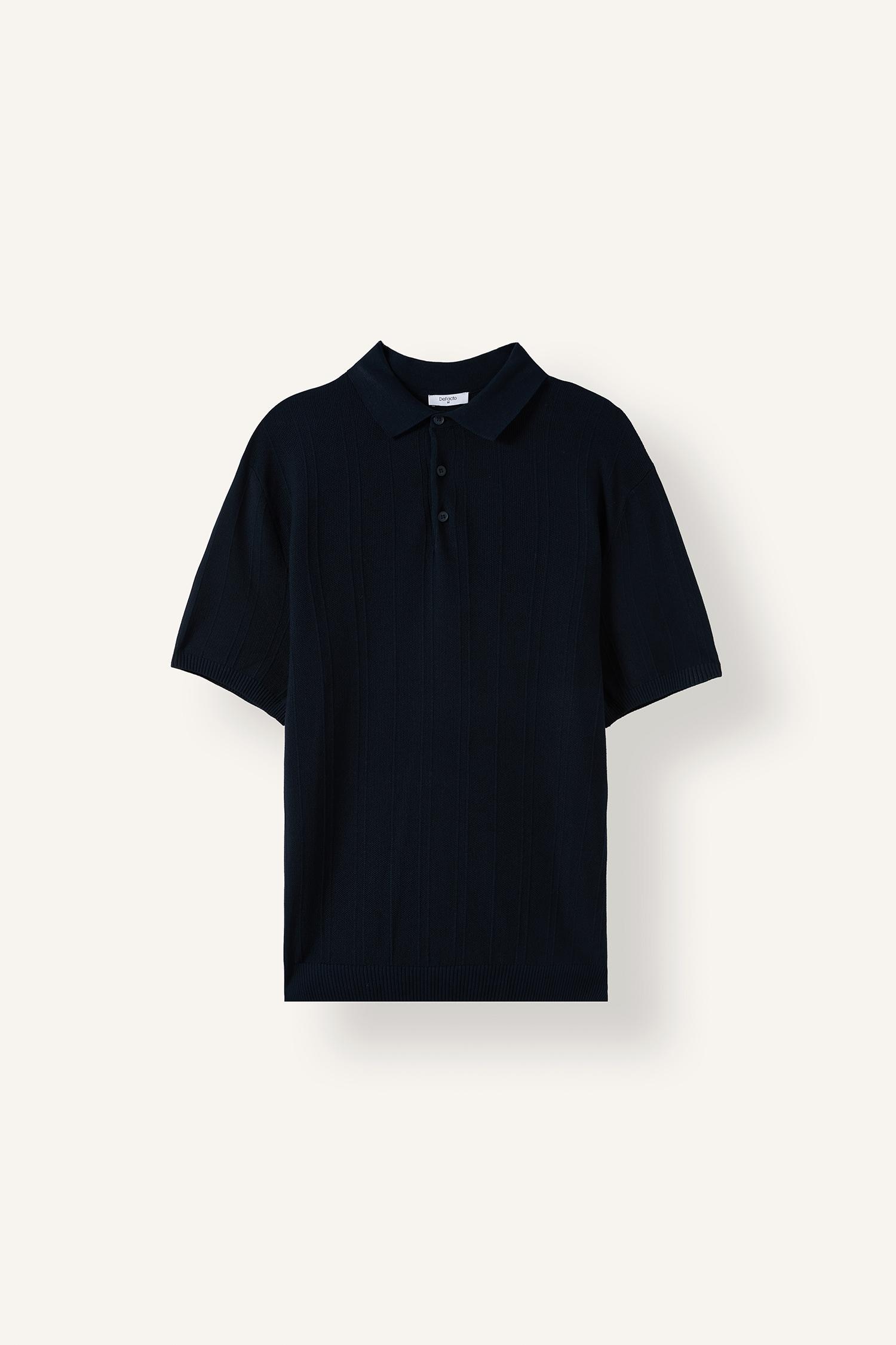 DeFacto Standart Fit Düğmeli Basic Triko Polo Tişört görsel 7
