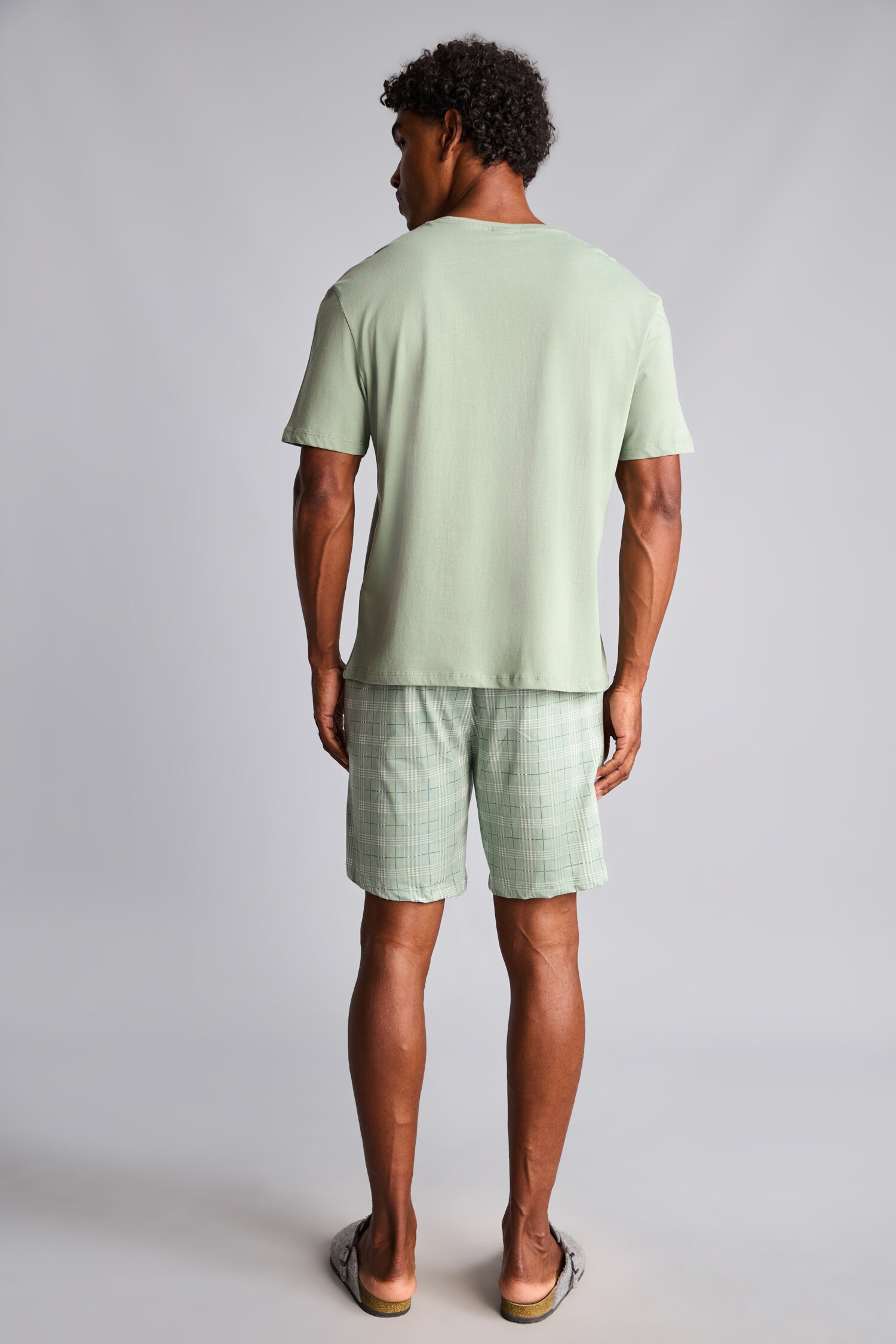 DeFacto %100 Pamuk New Regular Fit Şort Tişört 2'li Şortlu Pijama Takımı görsel 7