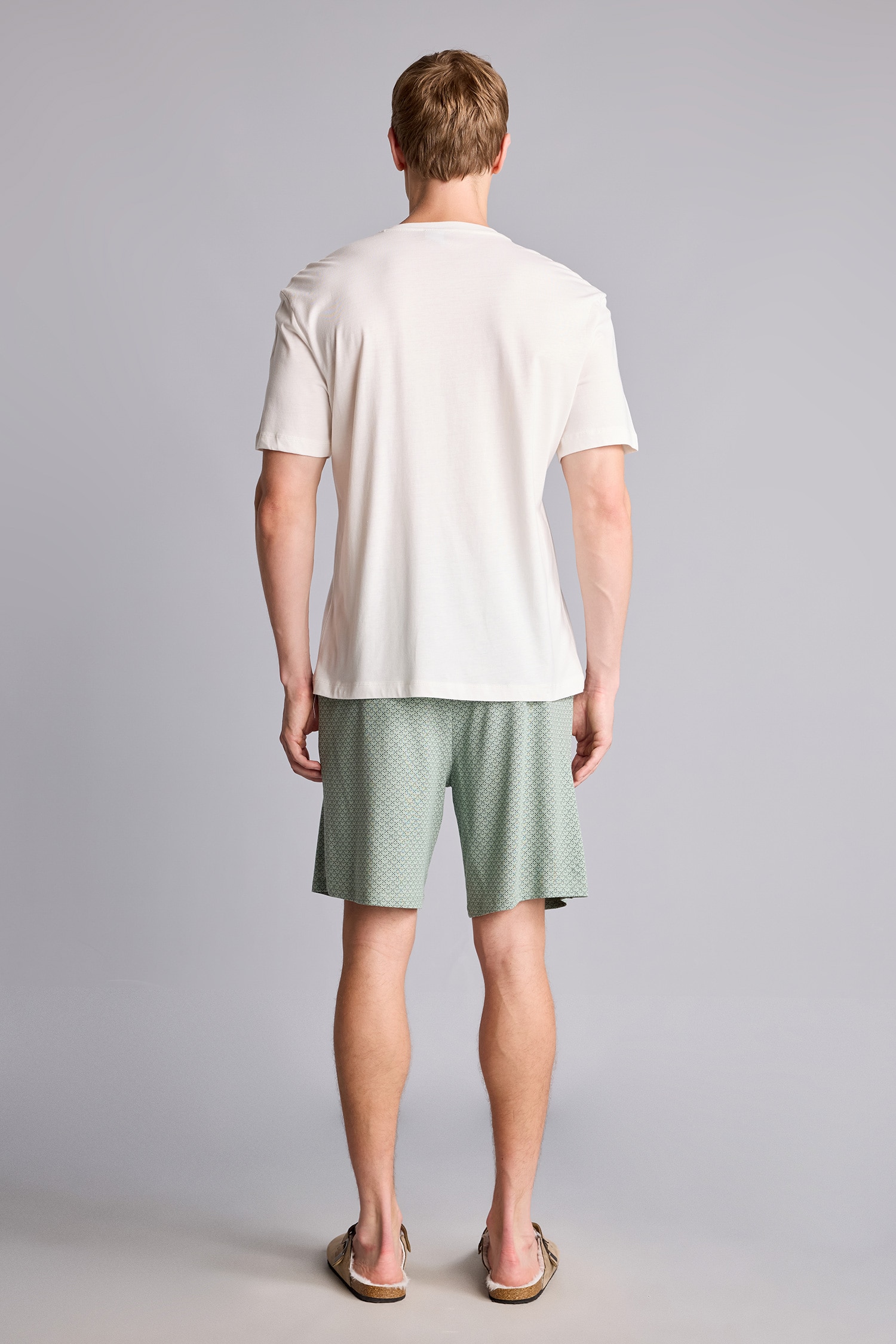 DeFacto Regular Fit Modal 2'Li İortlu Pijama Takımı görsel 5