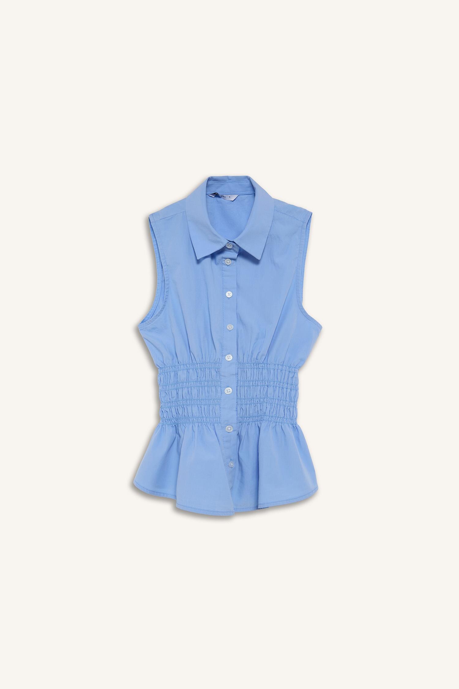 DeFacto %100 Pamuk Fitted Kolsuz Poplin Gömlek görsel 6