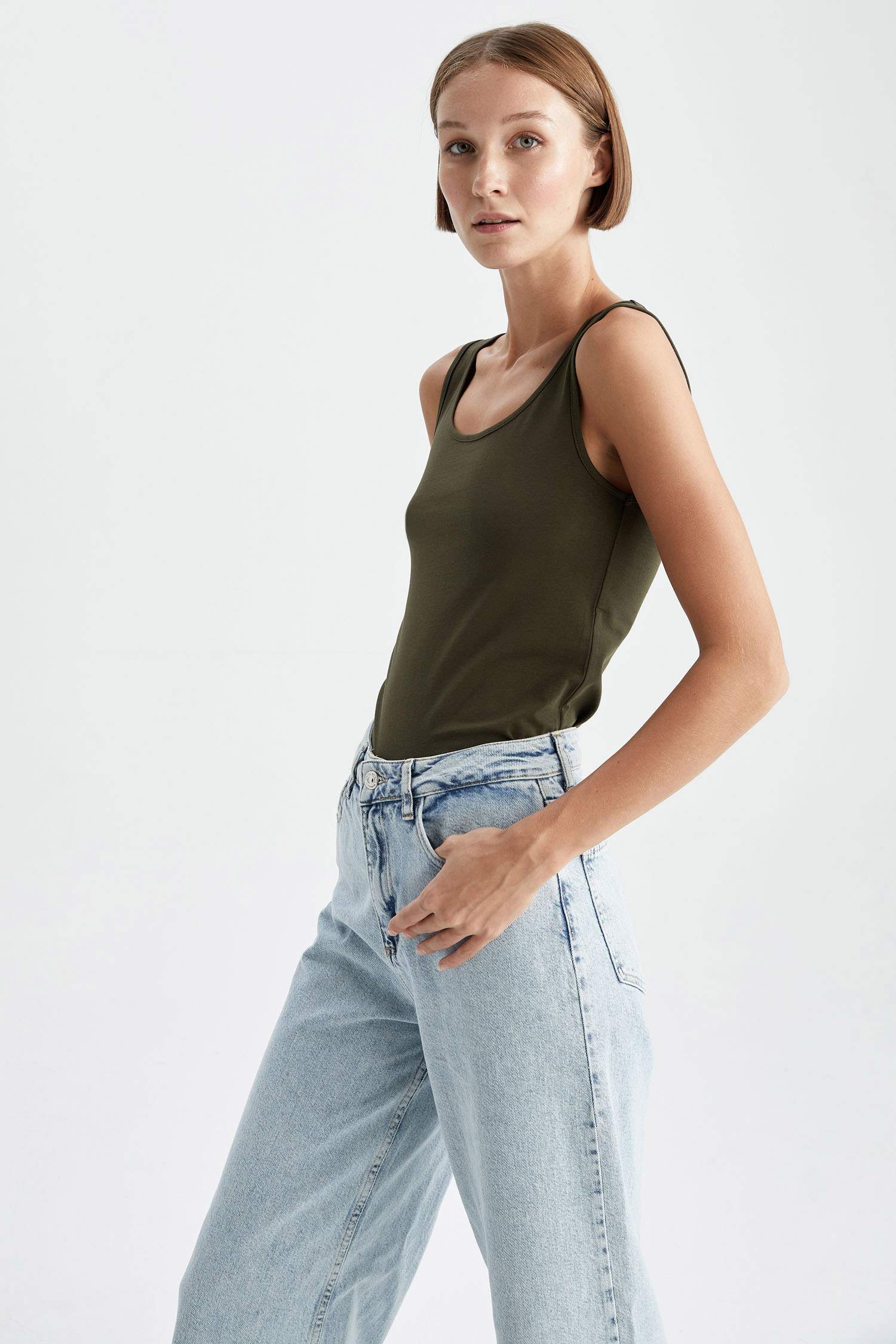 كيمونه كاجوال سادة سليم فيت بياخة مستديرة