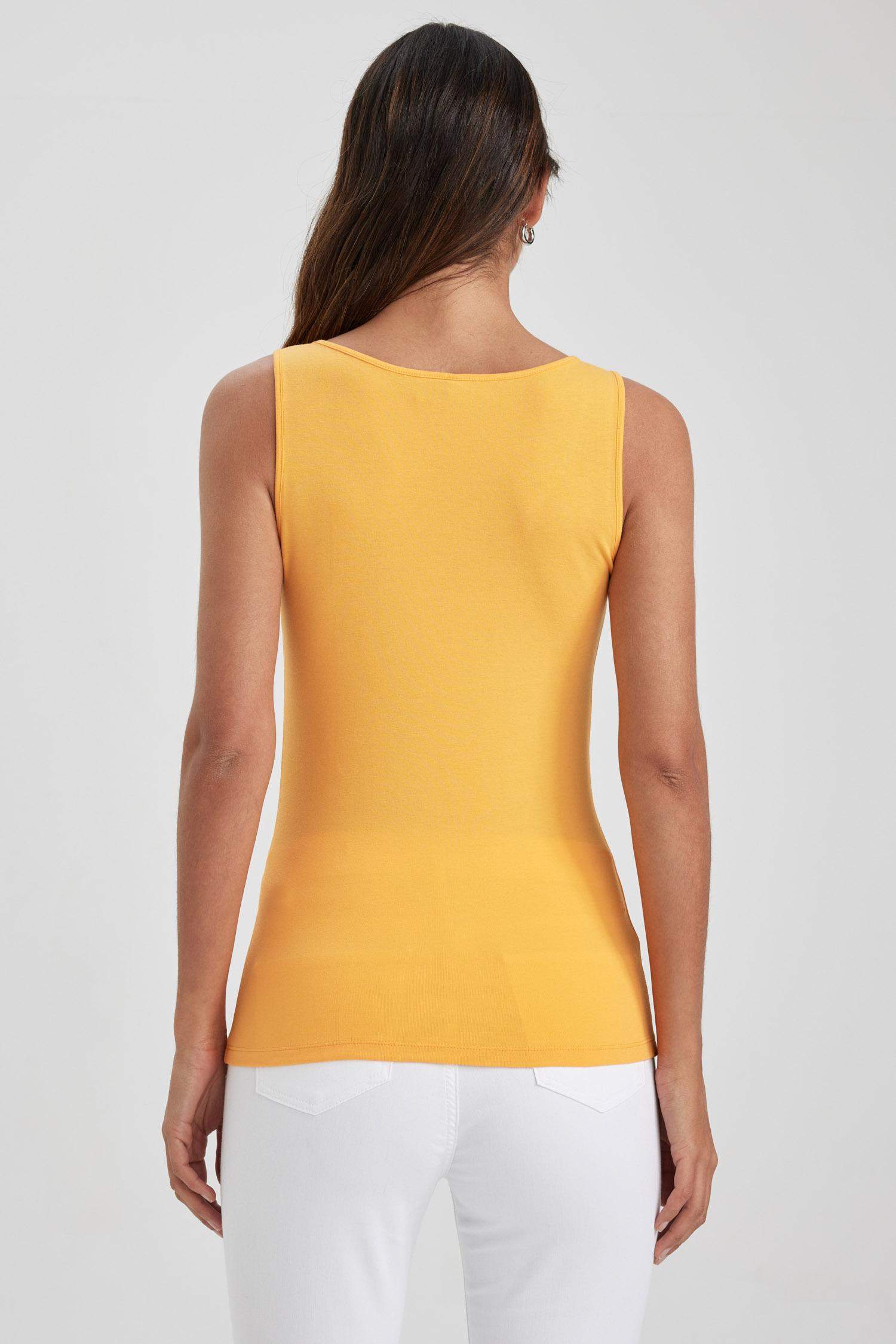 Slim Fit Dar Kesim U Yaka Basic Düz Atlet