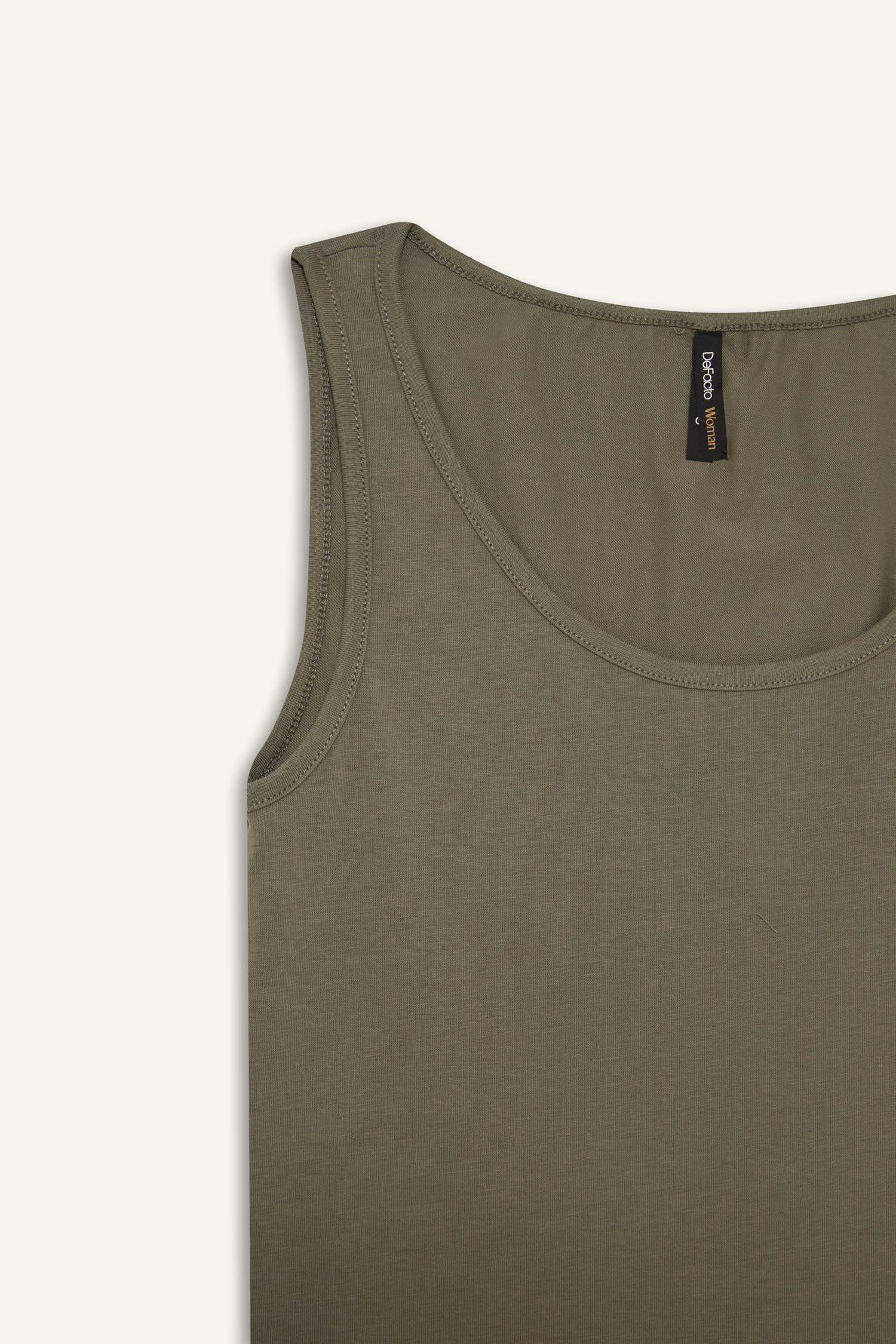 Slim Fit Dar Kesim Basic Düz Yuvarlak Yaka Atlet