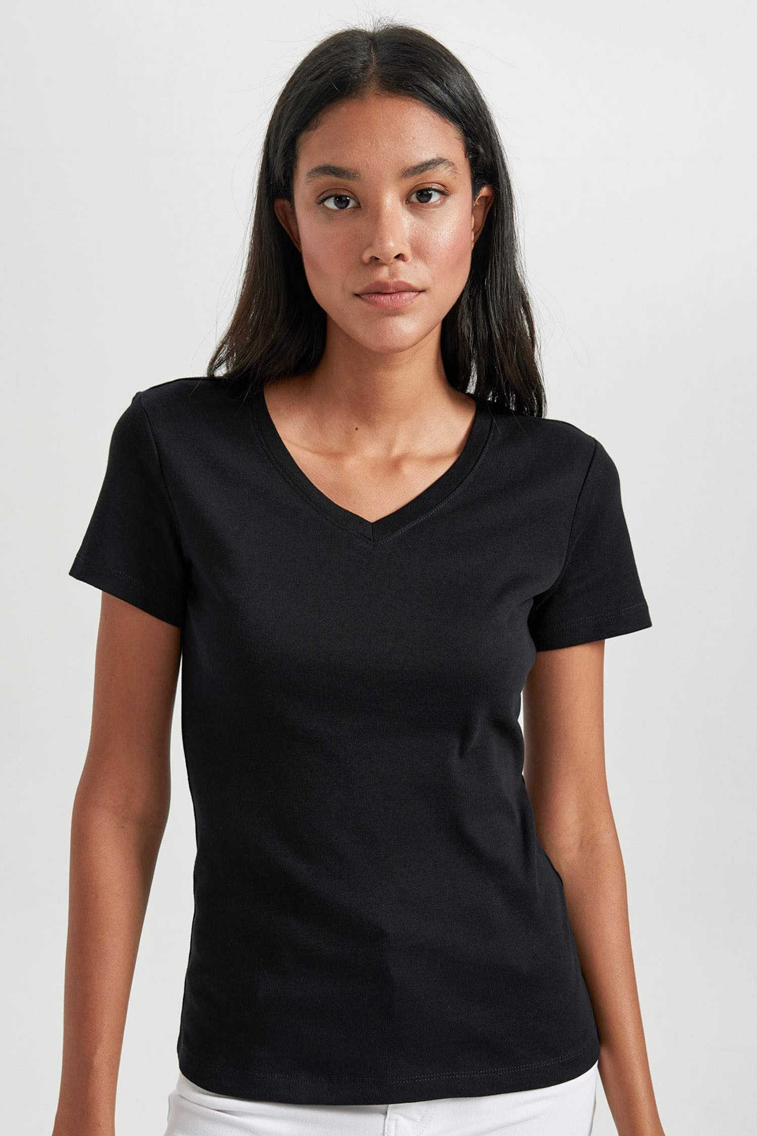 Slim Fit V Neck Short Sleeve T-Shirt