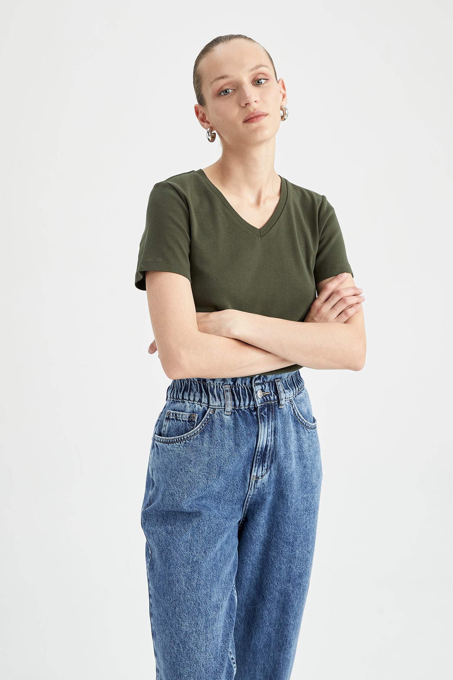 Slim Fit V Neck Short Sleeve T-Shirt