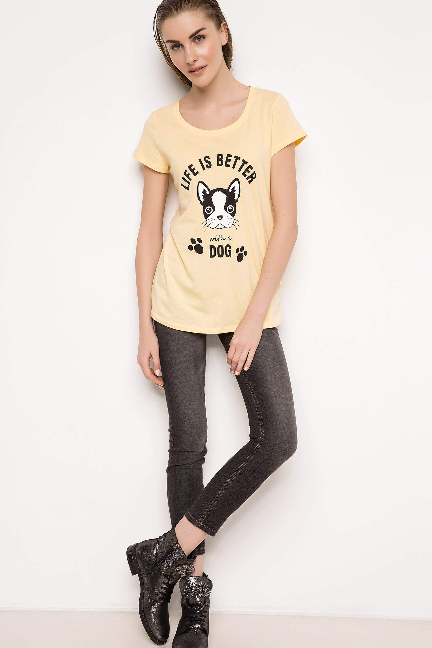 Defacto Baskılı T-shirt. 2