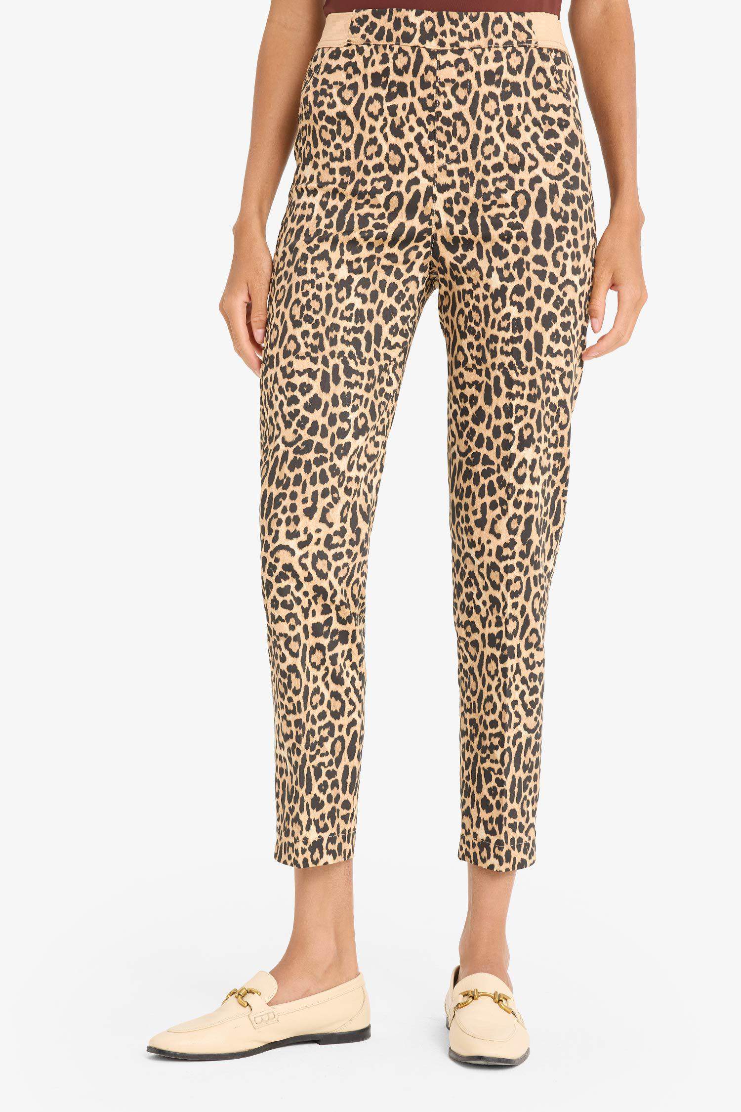 Elastic Waist Midi Satin Cigarette Fit Trousers