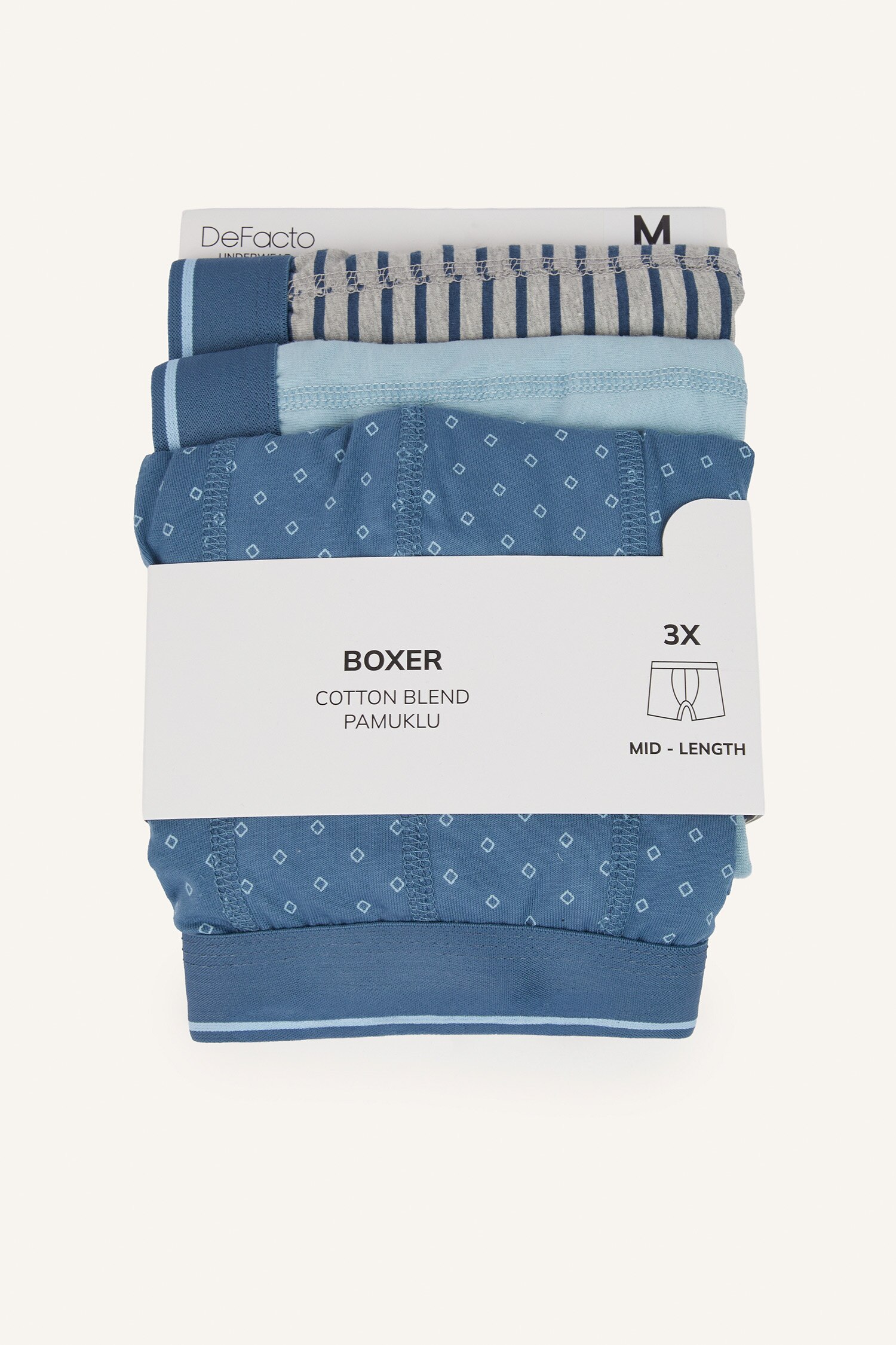 DeFacto Regular Fıt Baskılı 3'lü Boxer görsel 7