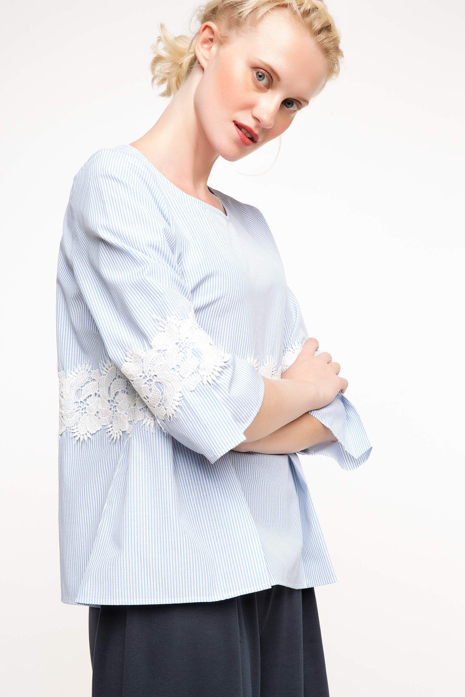 Defacto Dantel Detaylı Bluz. 1