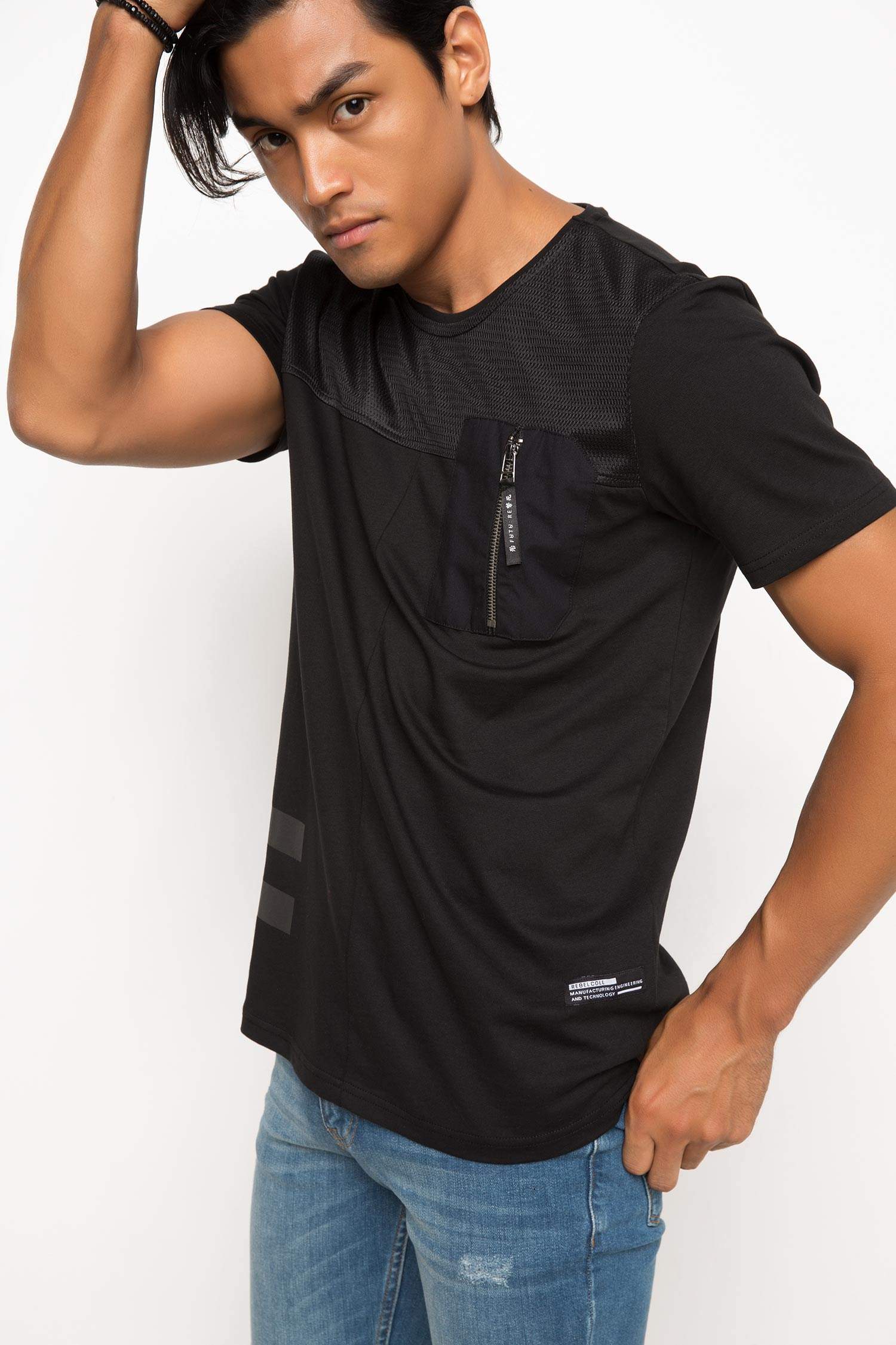 Defacto Bisiklet Yaka T-Shirt. 4