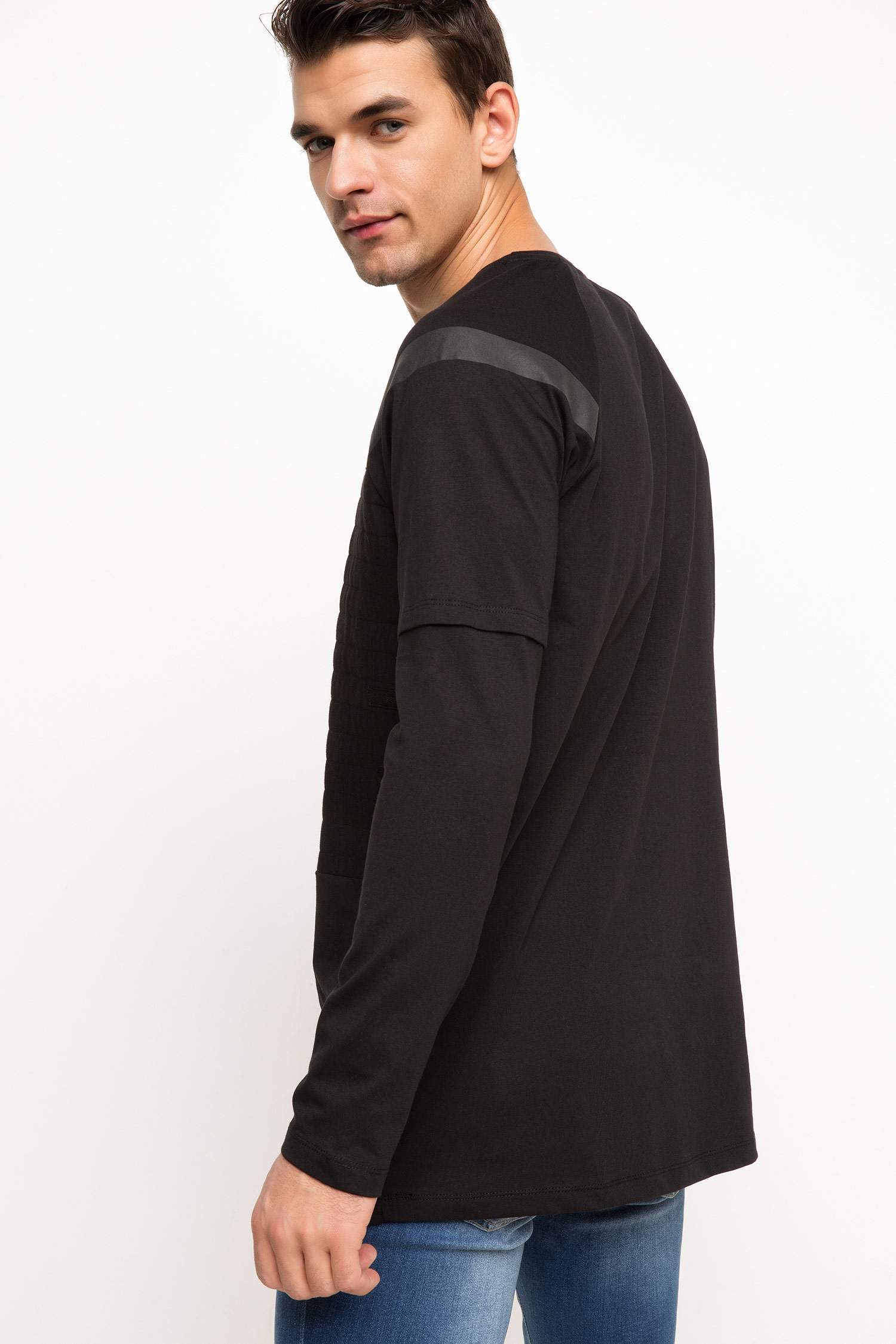 Defacto Bisiklet Yaka T-Shirt. 3