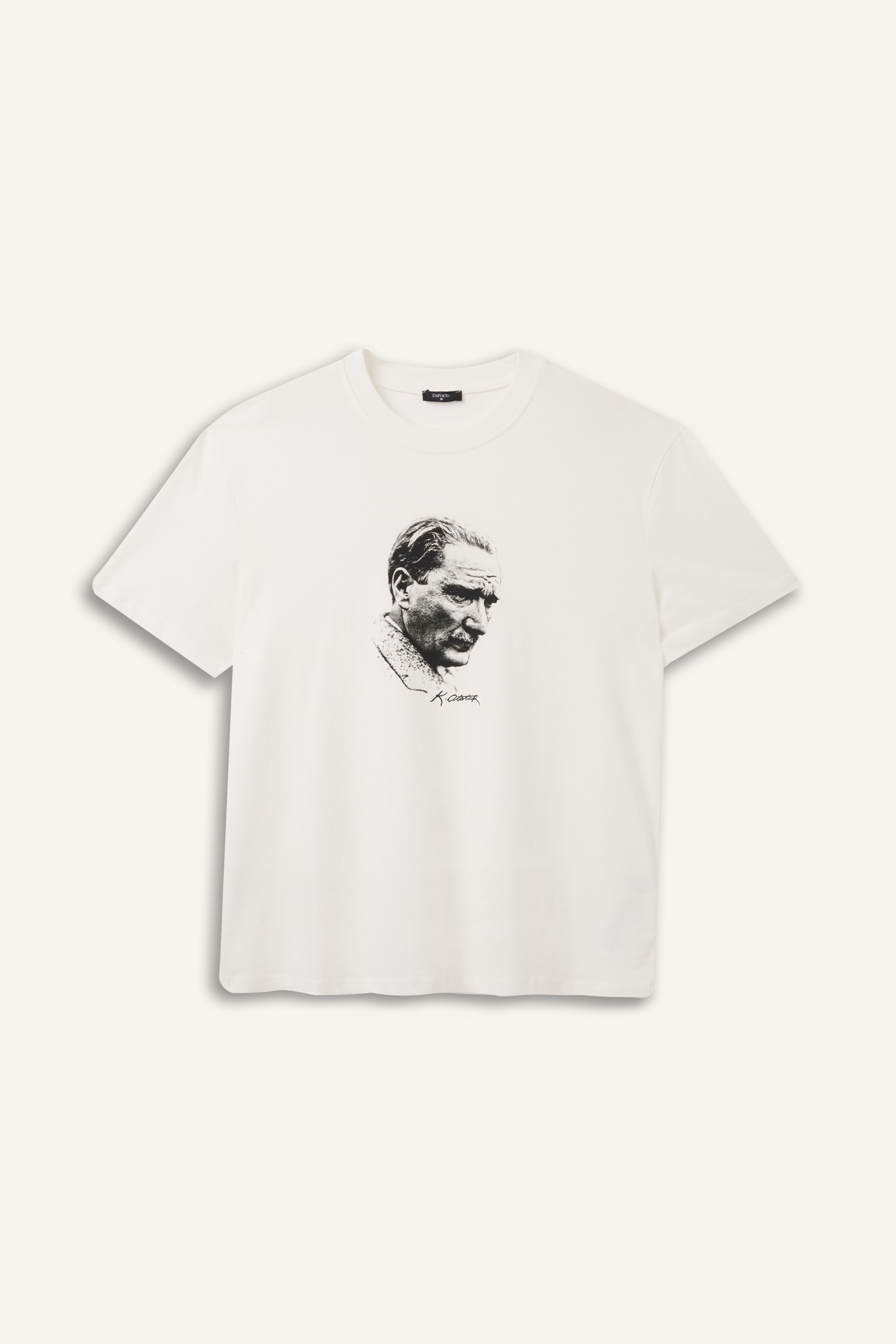 DeFacto %100 Pamuk Atatürk Baskılı Kısa Kollu Tişört