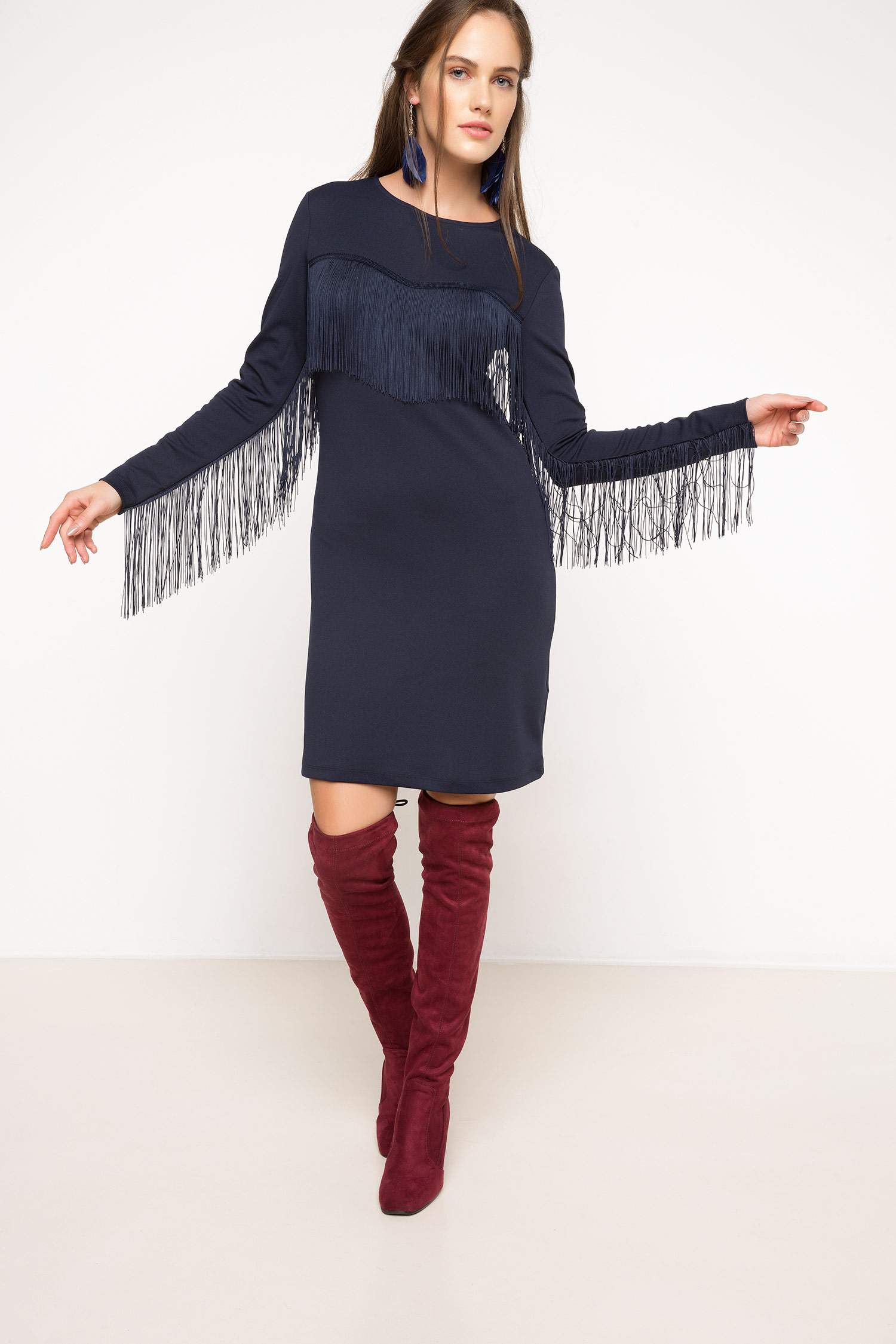 Defacto Püskül Detaylı Elbise. 2