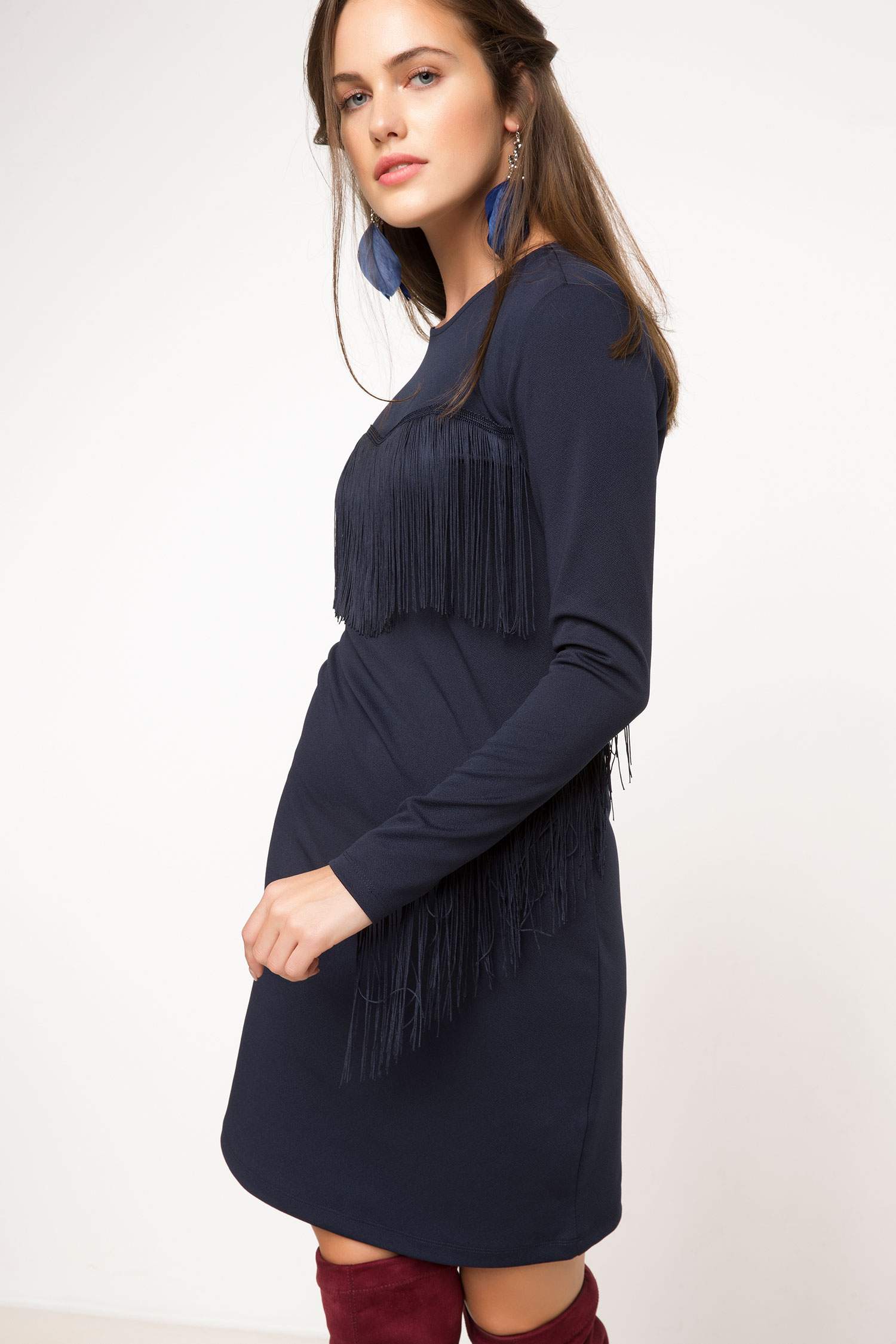 Defacto Püskül Detaylı Elbise. 4