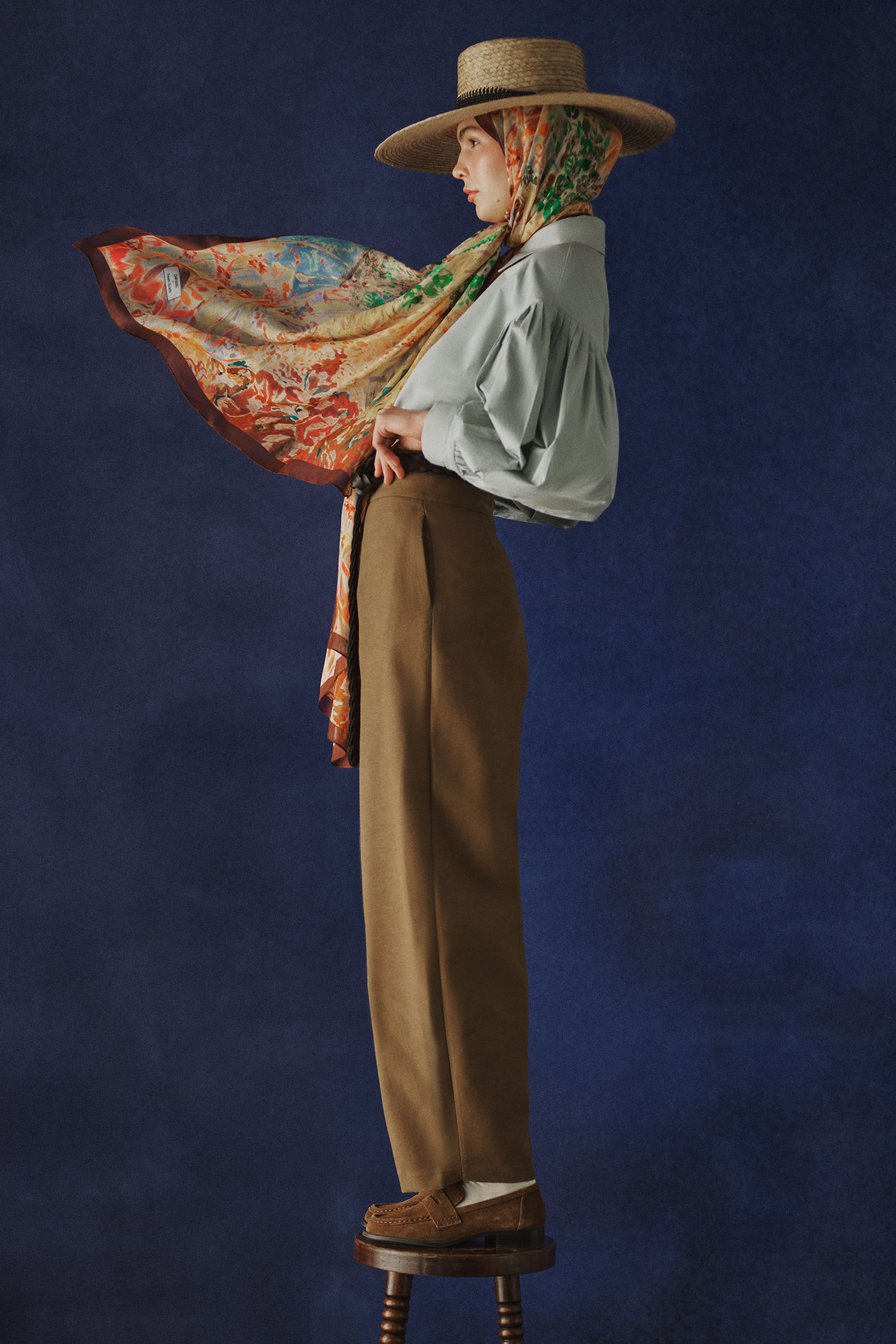 DeFacto Fresh Scarfs X DeFacto Botanical Art Viskon Şal görsel 2