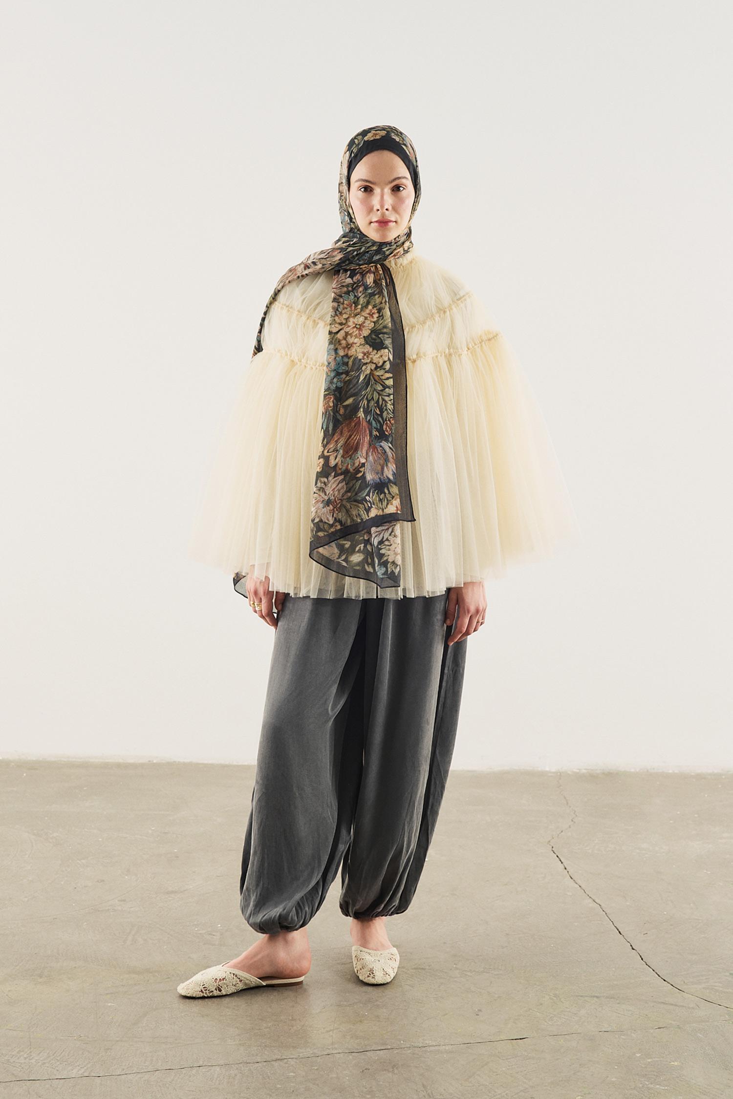 DeFacto Fresh Scarfs X DeFacto Night Bloom Viskon Şal görsel 3
