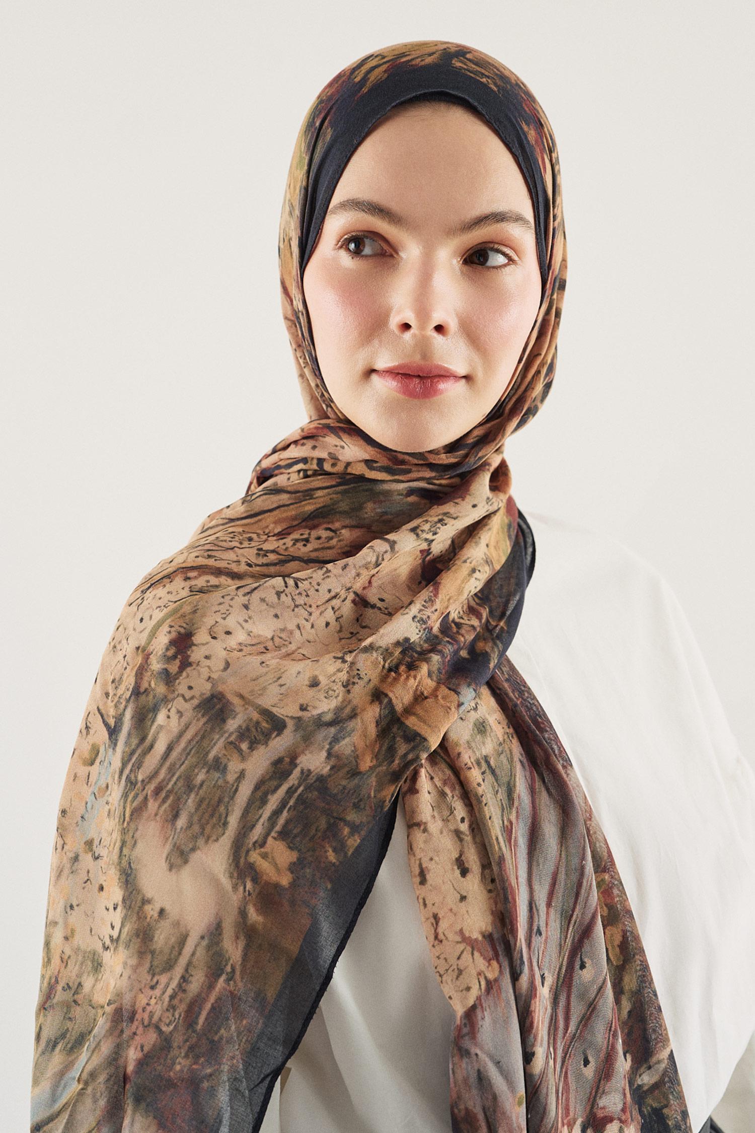 DeFacto Fresh Scarfs X DeFacto Abstract Floral Viskon Şal görsel 3