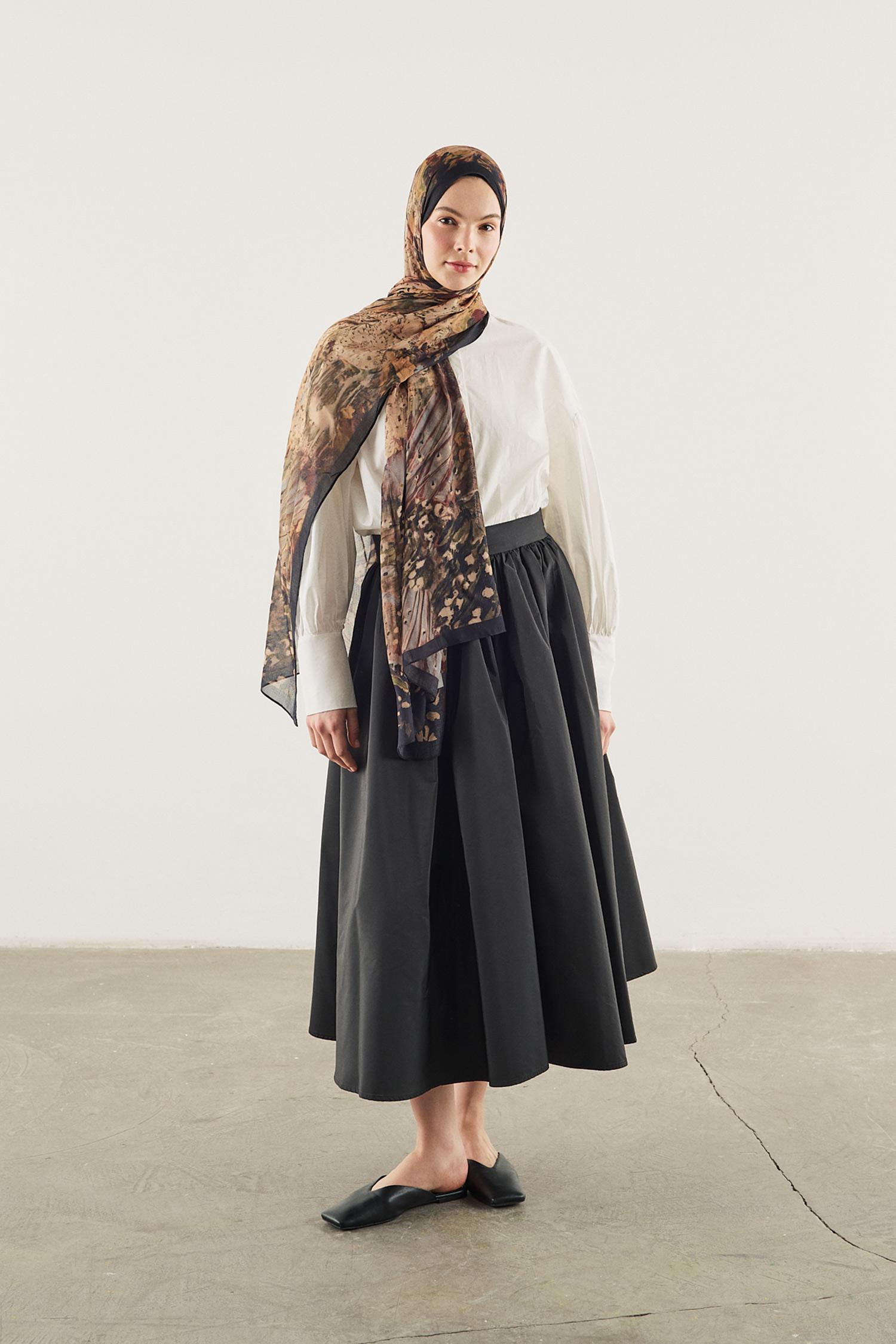 DeFacto Fresh Scarfs X DeFacto Abstract Floral Viskon Şal görsel 5