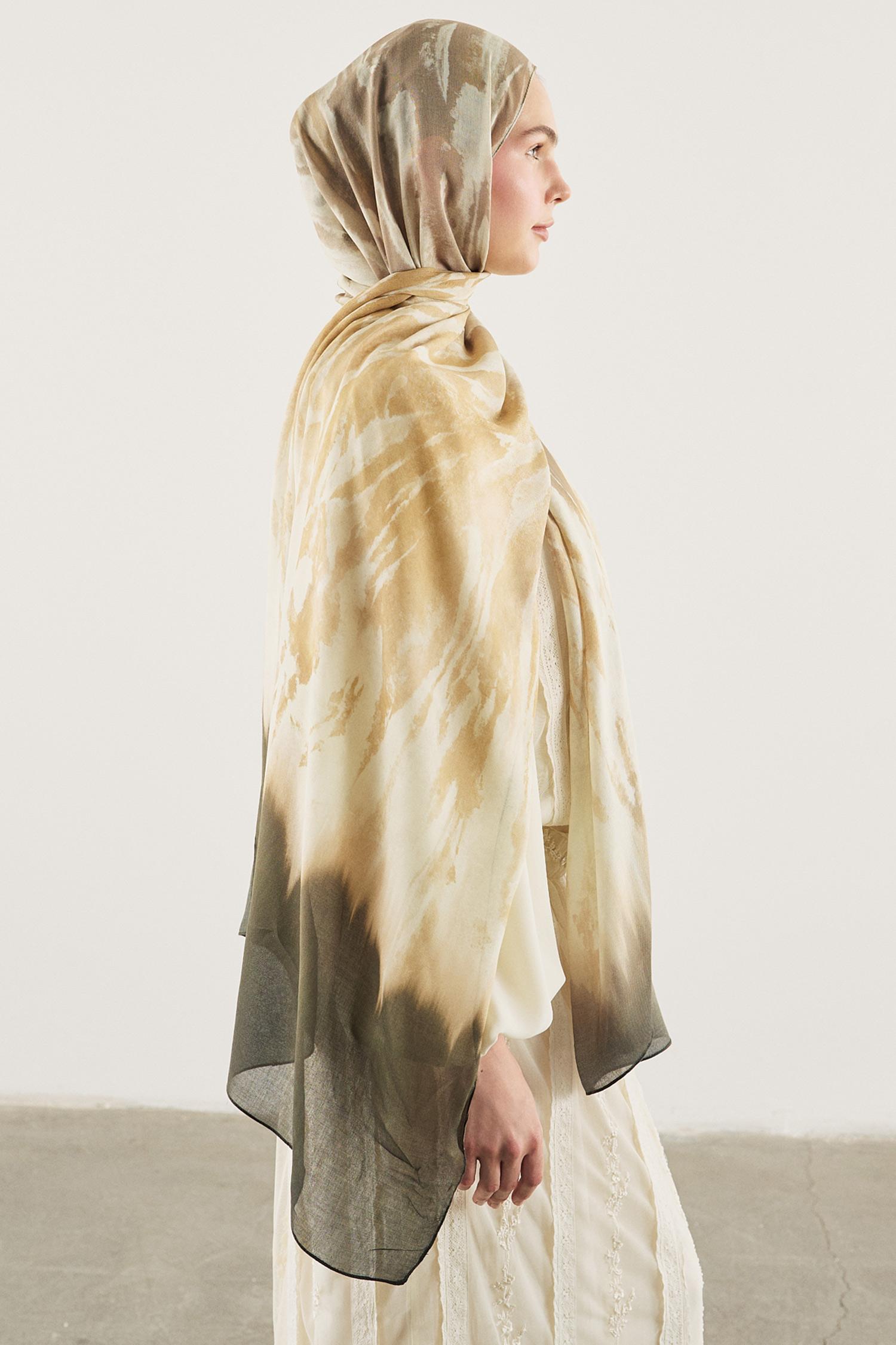 DeFacto Fresh Scarfs X DeFacto Earthy Batik Keten Karışımlı Şal görsel 5