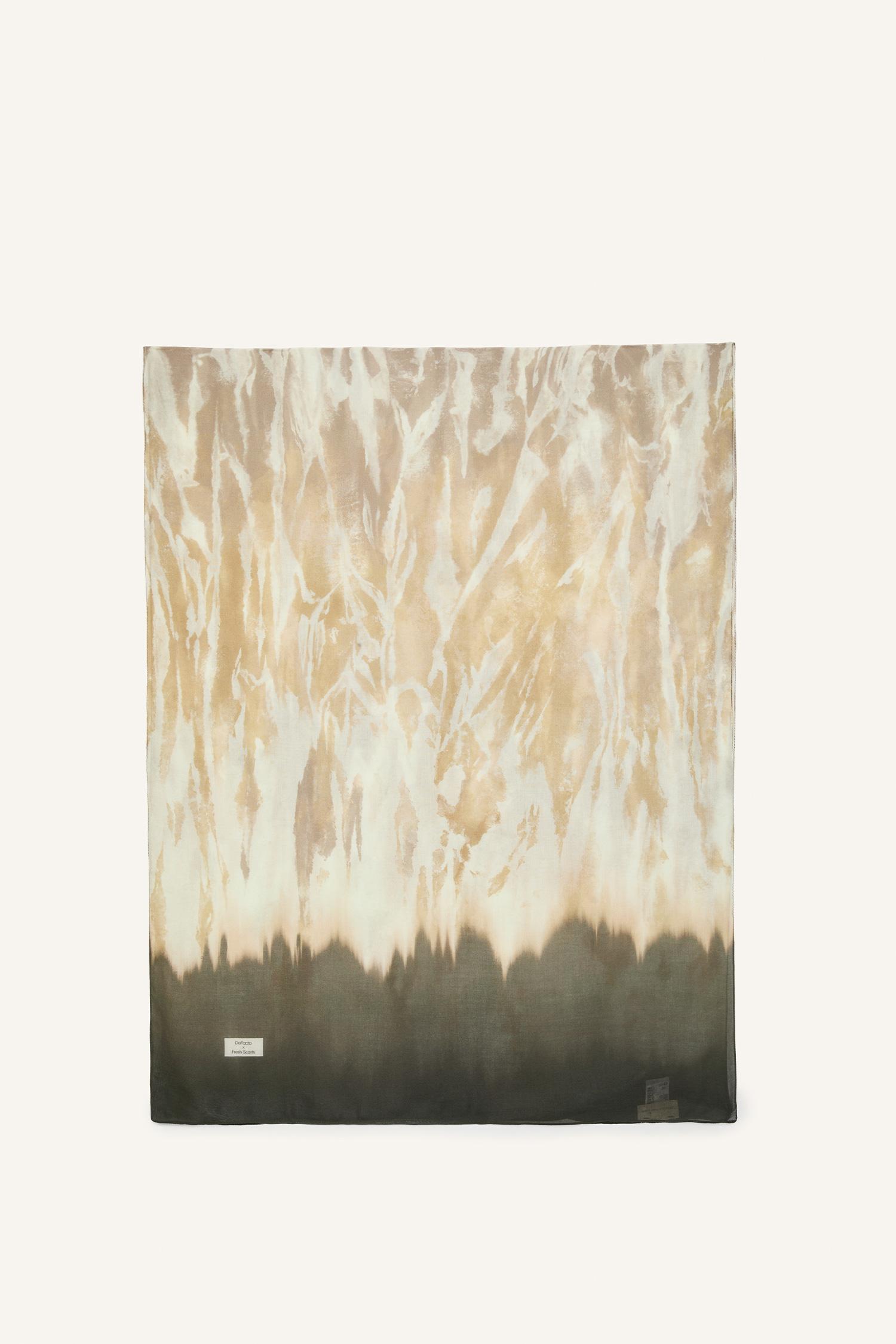 DeFacto Fresh Scarfs X DeFacto Earthy Batik Keten Karışımlı Şal görsel 7