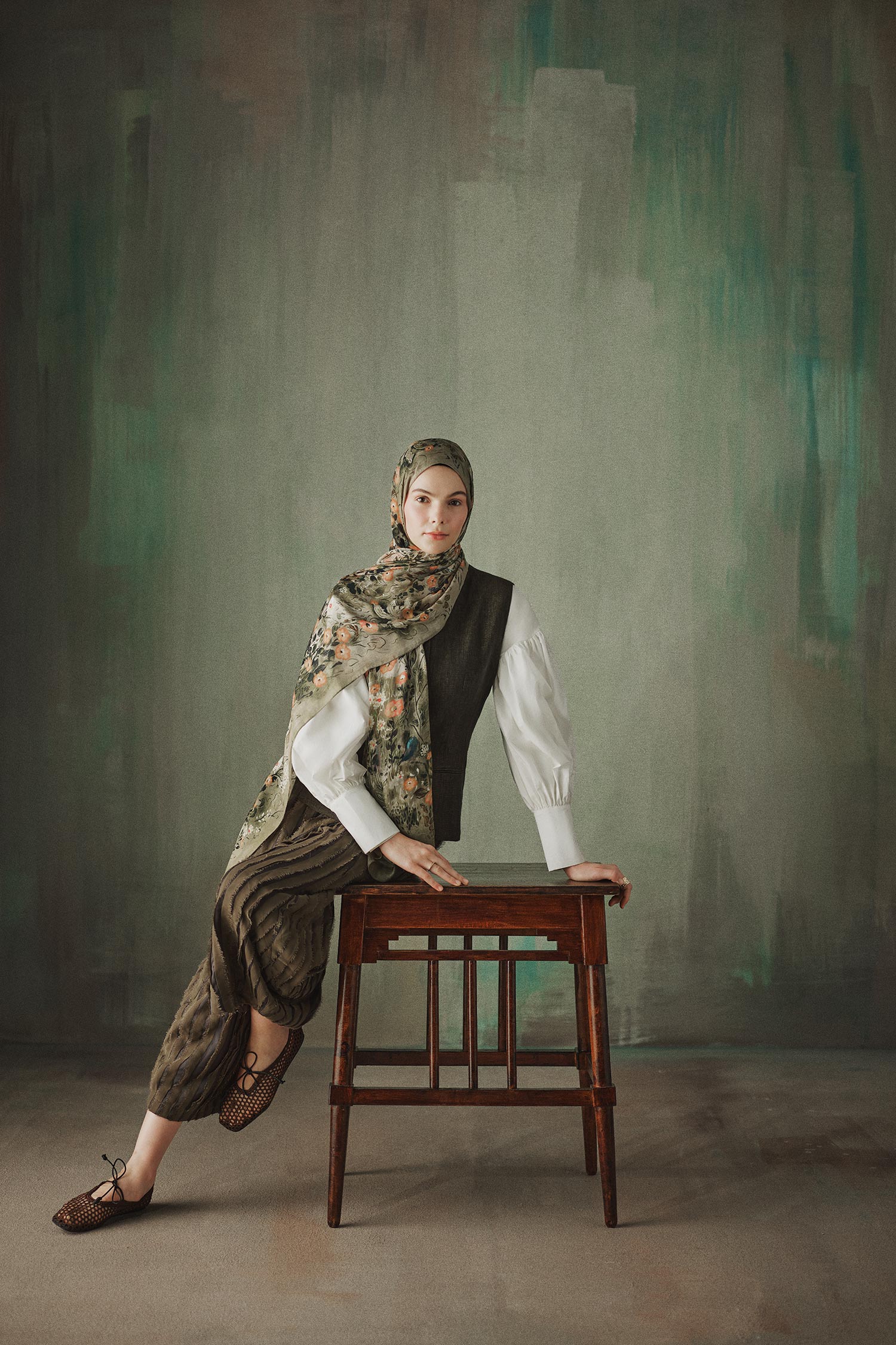 DeFacto Fresh Scarfs X DeFacto Misty Garden Viskon Şal