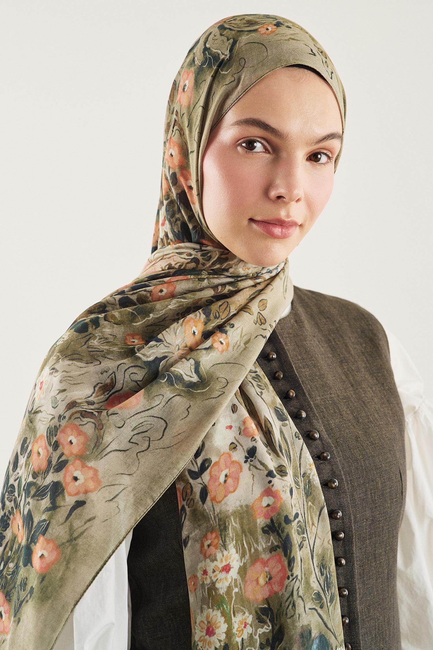 DeFacto Fresh Scarfs X DeFacto Misty Garden Viskon Şal görsel 2