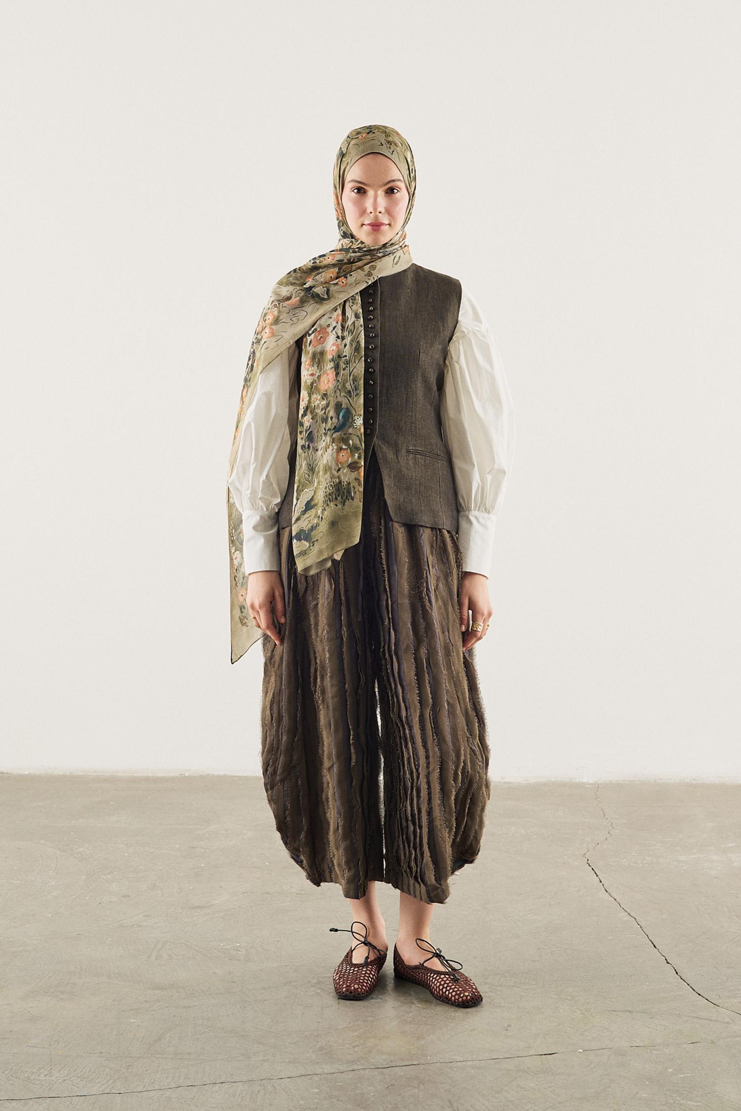 DeFacto Fresh Scarfs X DeFacto Misty Garden Viskon Şal görsel 4